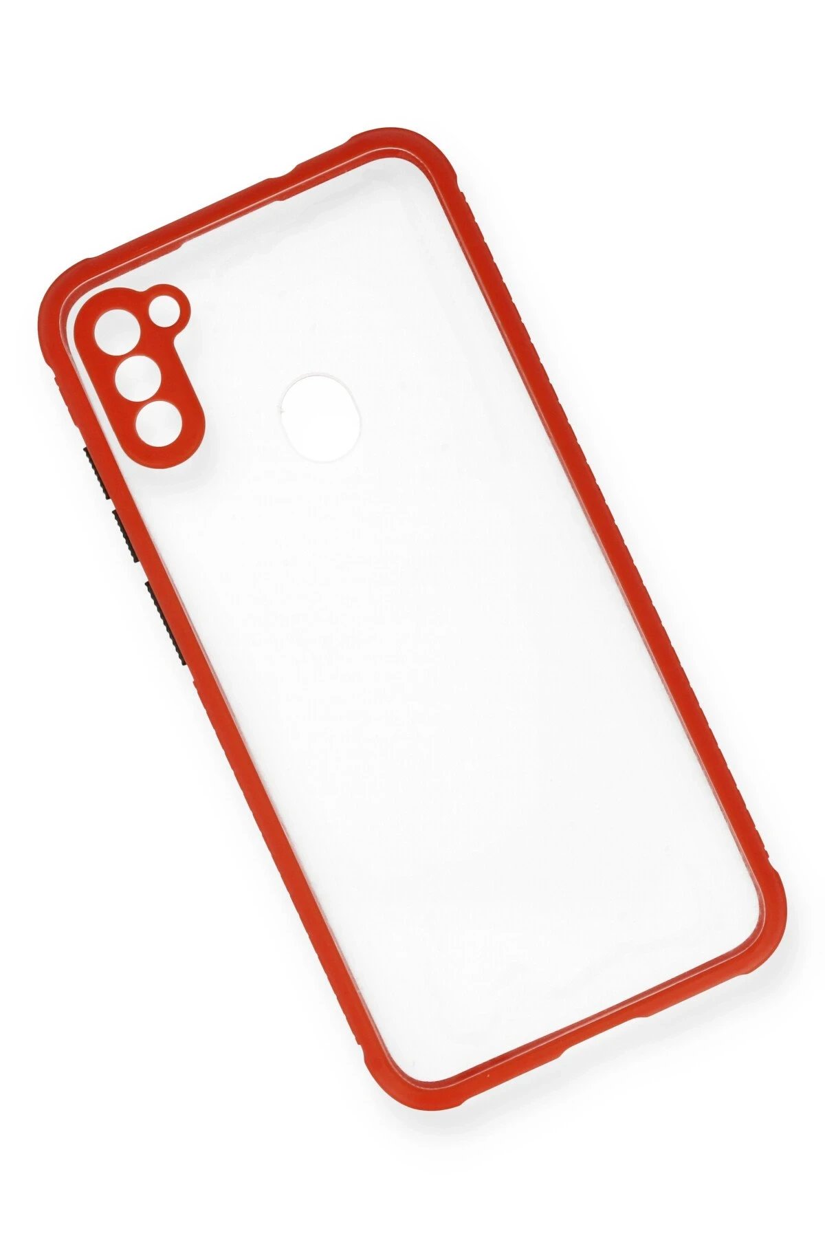 Newface Samsung Galaxy A11 Kılıf Miami Şeffaf Silikon - Kırmızı