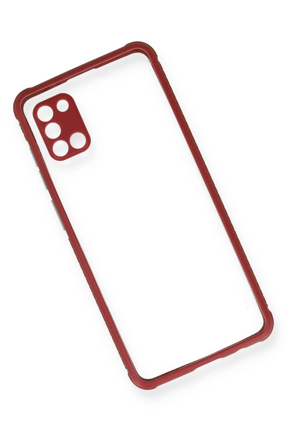 Newface Samsung Galaxy A31 Kılıf Miami Şeffaf Silikon - Fuşya