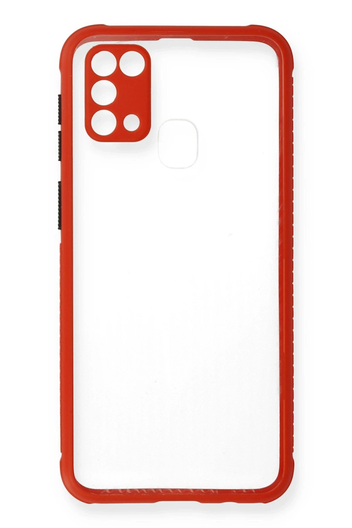 Newface Samsung Galaxy M31 Kılıf Miami Şeffaf Silikon - Kırmızı