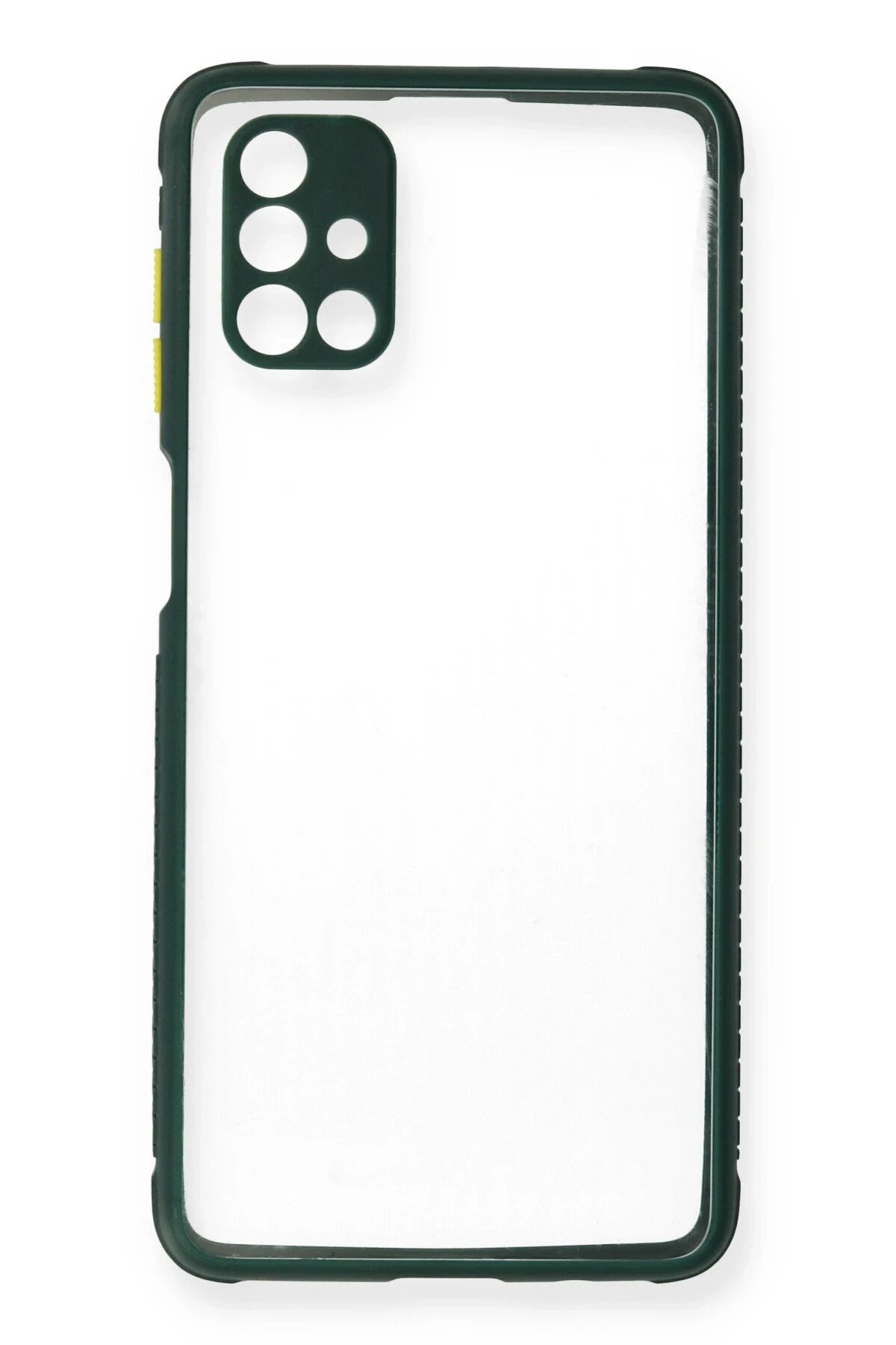 Newface Samsung Galaxy M51 Kılıf Miami Şeffaf Silikon - Koyu Yeşil