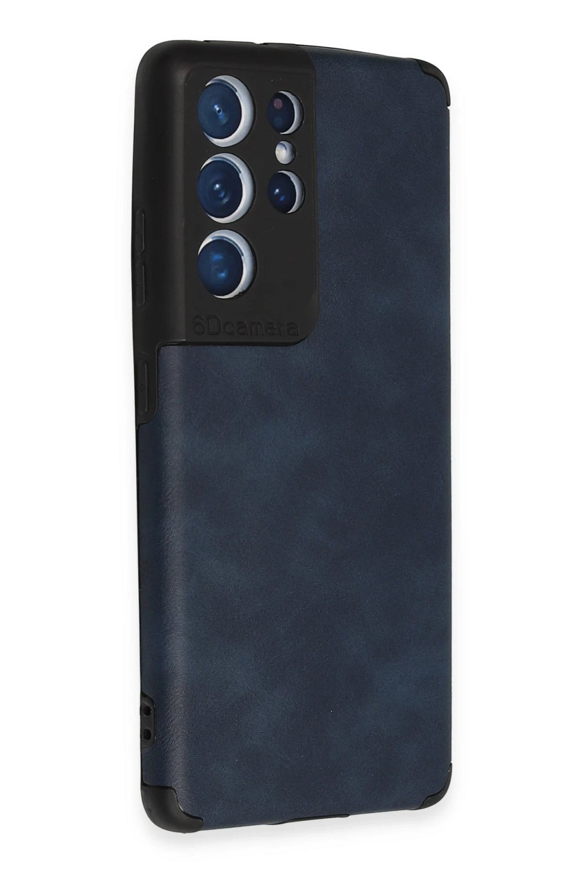 Newface Samsung Galaxy S21 Ultra Kılıf Loop Deri Silikon - Lacivert