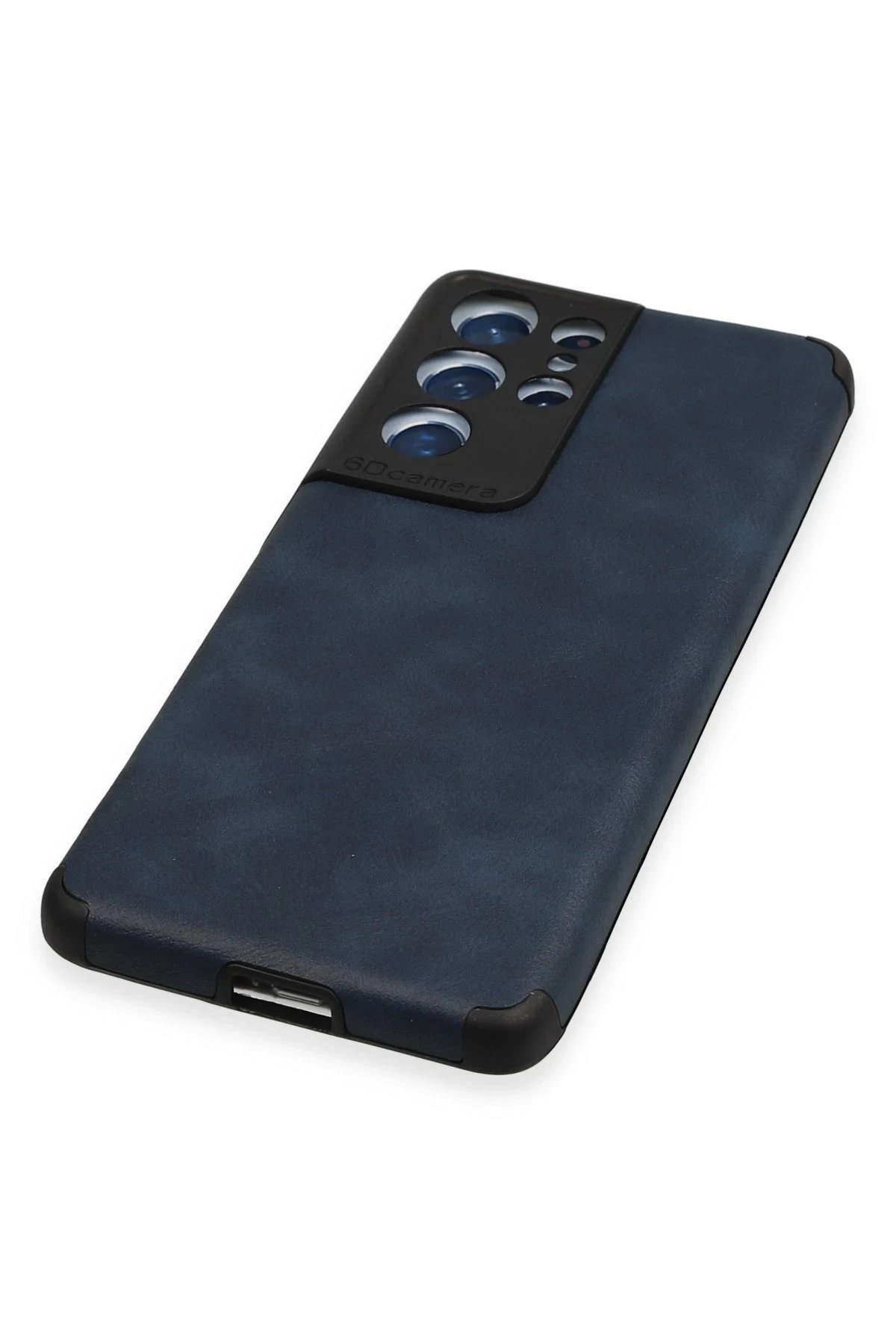 Newface Samsung Galaxy S21 Ultra Kılıf Loop Deri Silikon - Lacivert