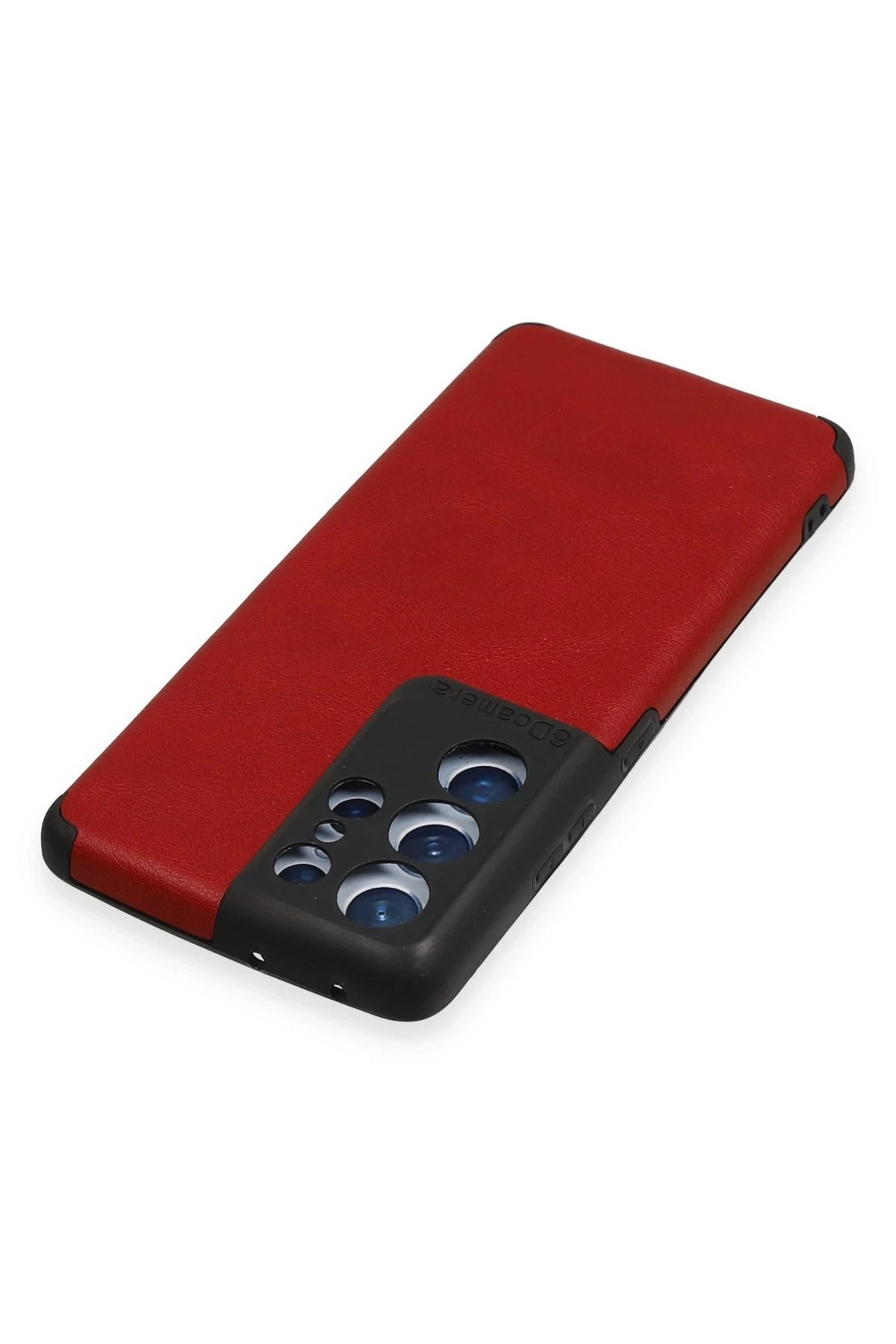 Newface Samsung Galaxy S21 Ultra Kılıf Loop Deri Silikon - Kırmızı