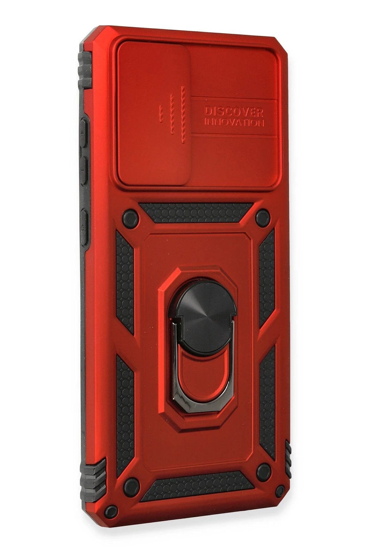 Newface Samsung Galaxy A53 5G Kılıf Pars Lens Yüzüklü Silikon - Kırmızı