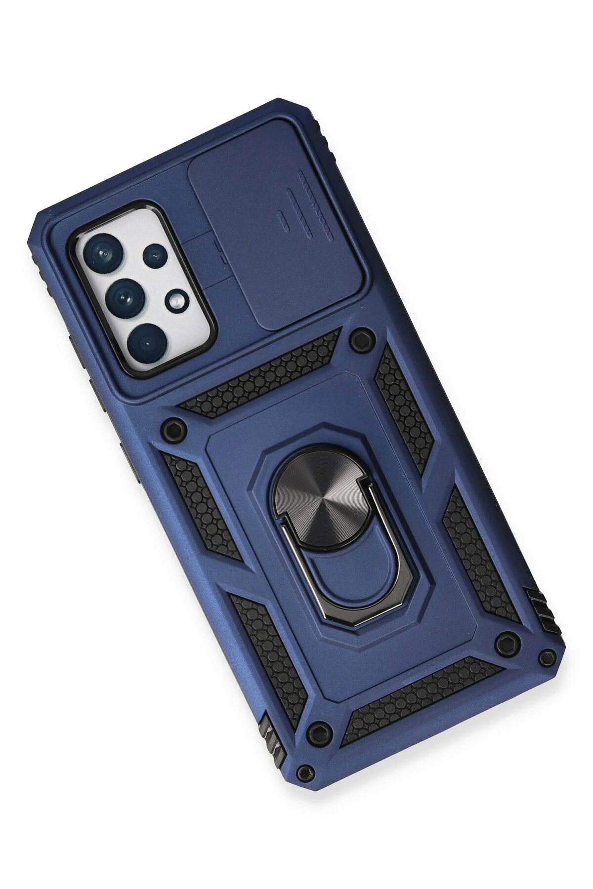 Newface Samsung Galaxy A53 5G Kılıf Pars Lens Yüzüklü Silikon - Lacivert