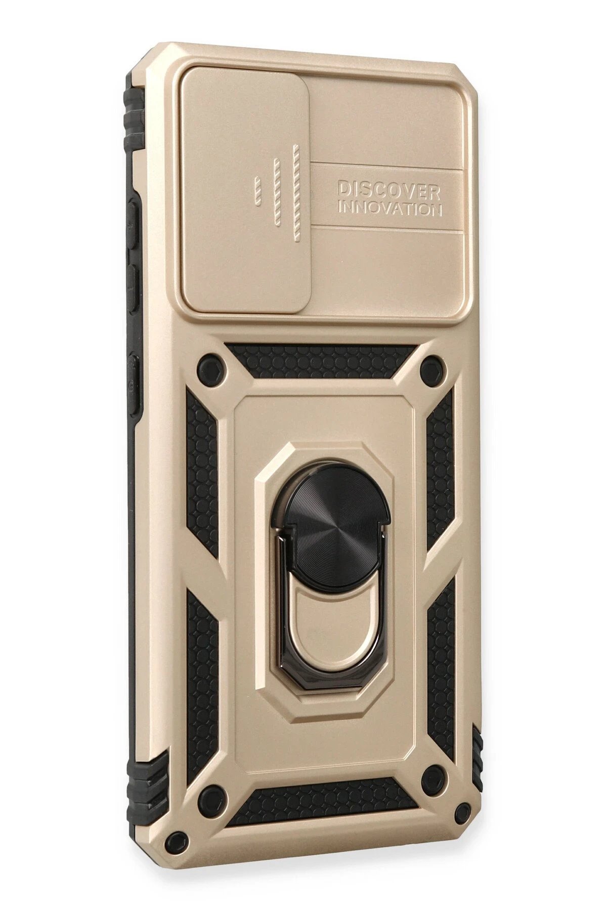 Newface Samsung Galaxy A73 5G Kılıf Pars Lens Yüzüklü Silikon - Gold