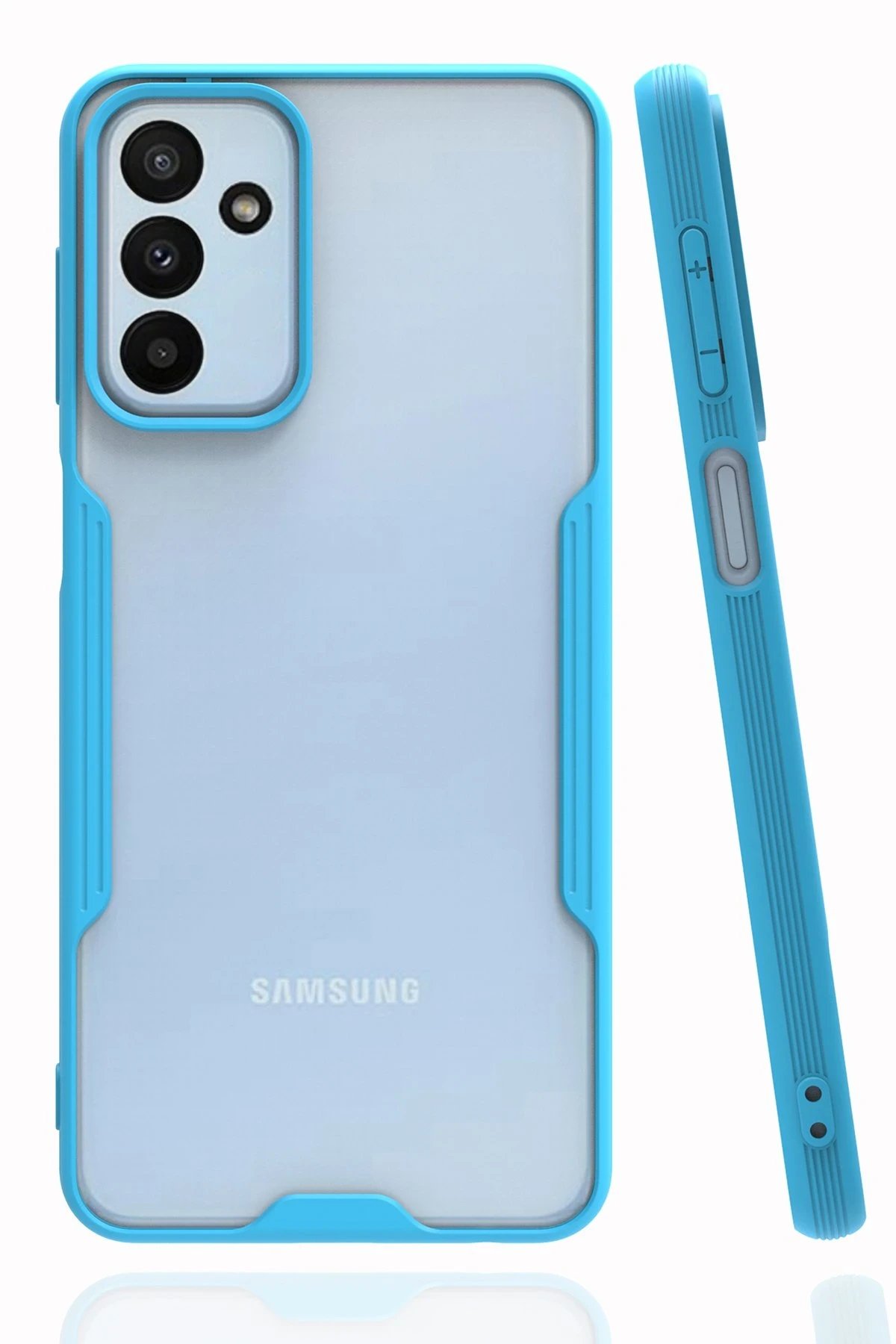 Newface Samsung Galaxy M23 Kılıf Platin Silikon - Mavi