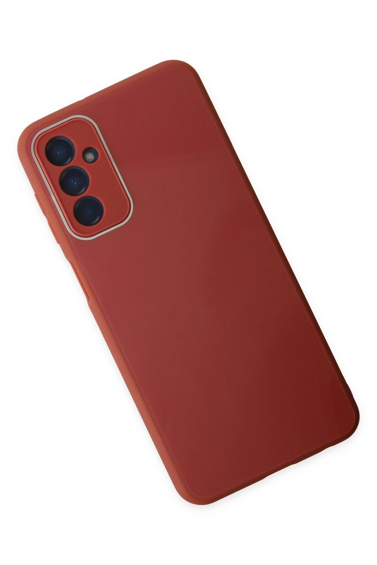 Newface Samsung Galaxy M23 Kılıf Glass Kapak - Bordo