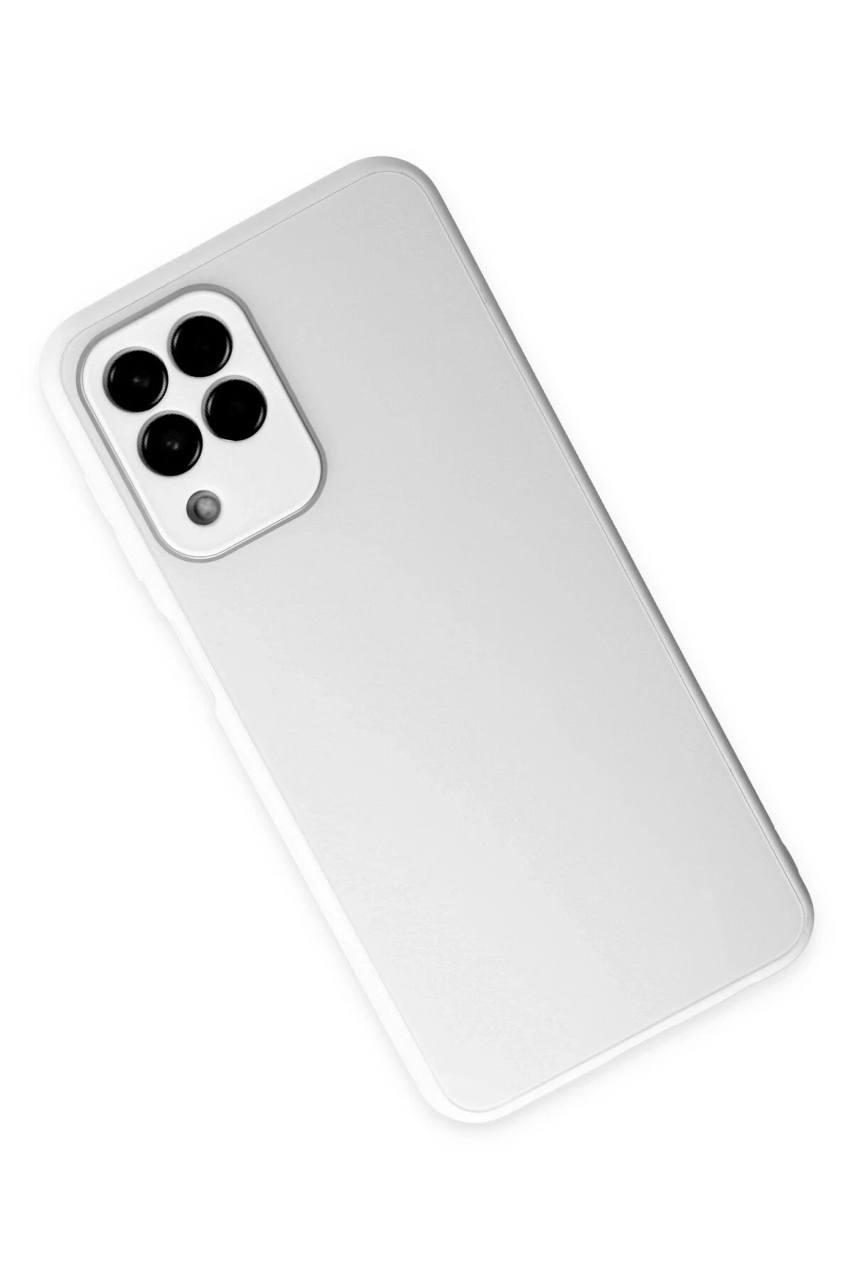 Newface Samsung Galaxy M33 Kılıf Glass Kapak - Beyaz