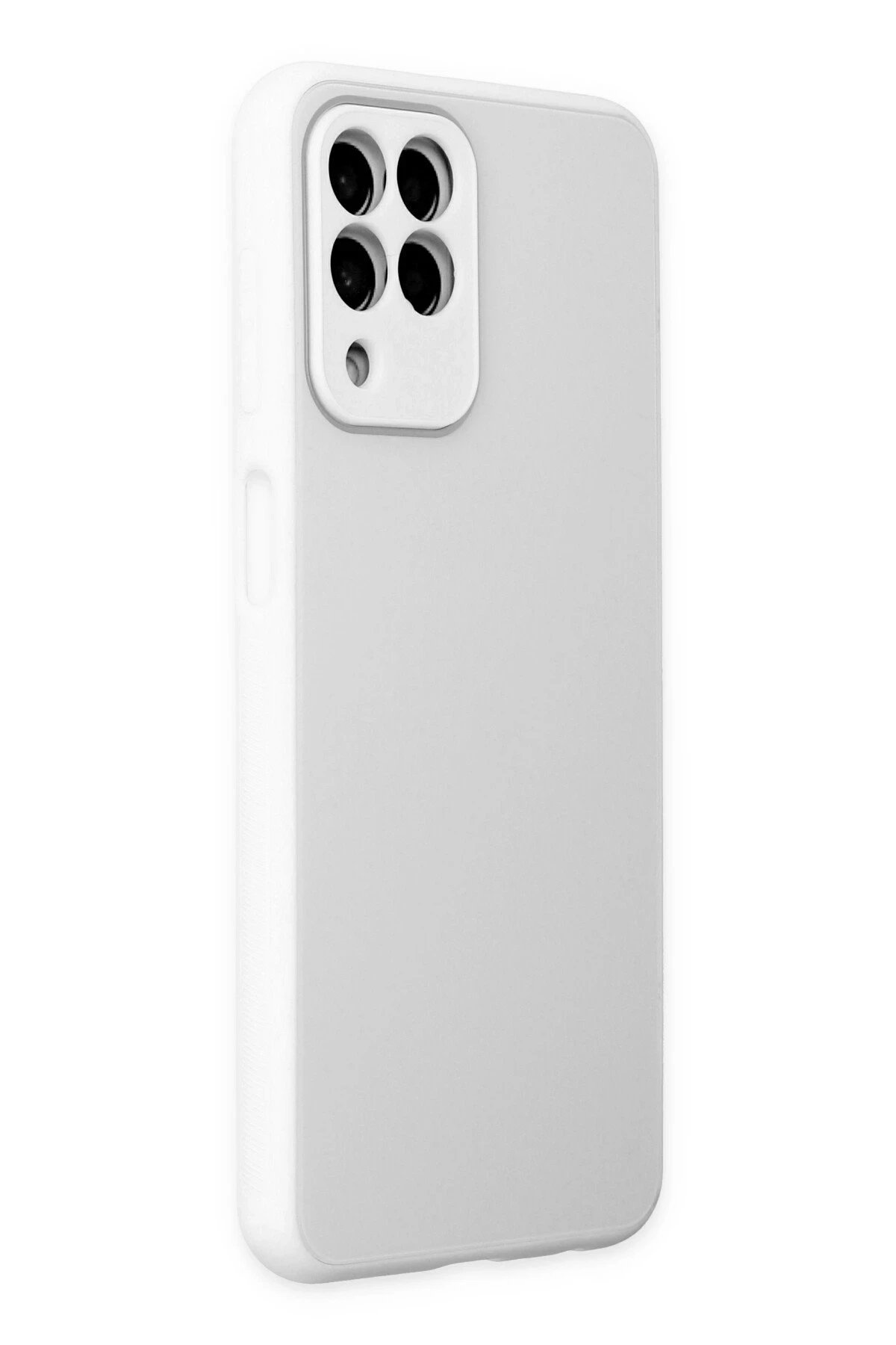 Newface Samsung Galaxy M33 Kılıf Glass Kapak - Beyaz