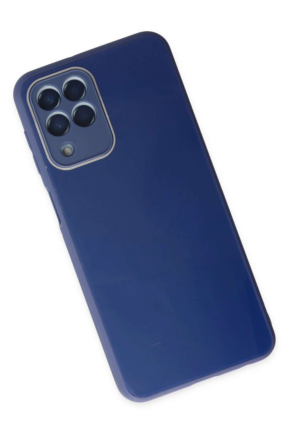 Newface Samsung Galaxy M33 Kılıf Glass Kapak - Lacivert