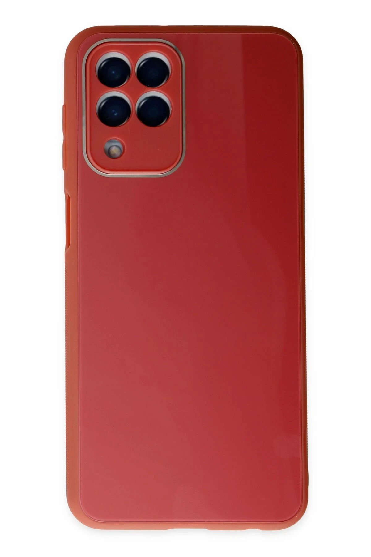 Newface Samsung Galaxy M33 Kılıf Glass Kapak - Bordo