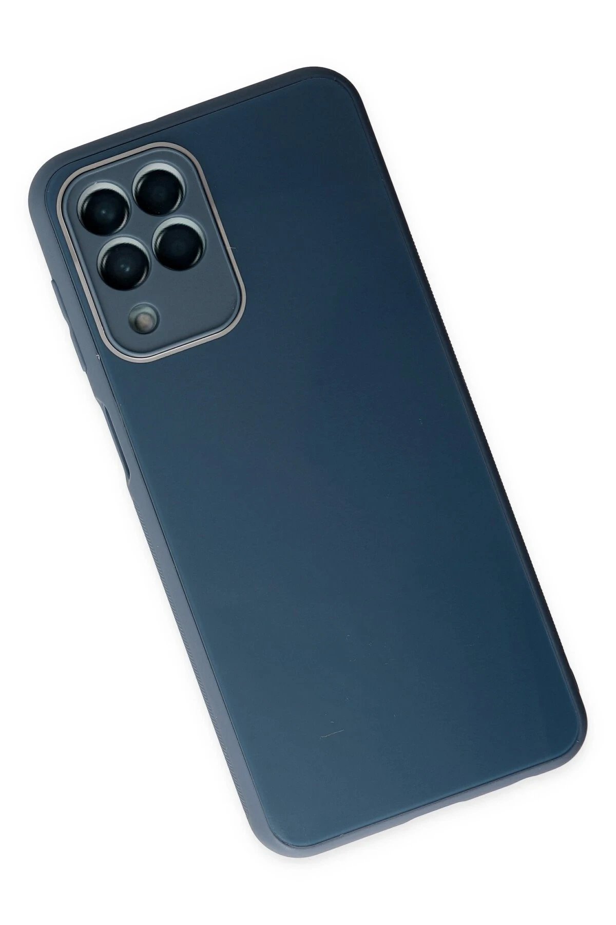 Newface Samsung Galaxy M33 Kılıf Glass Kapak - Mavi