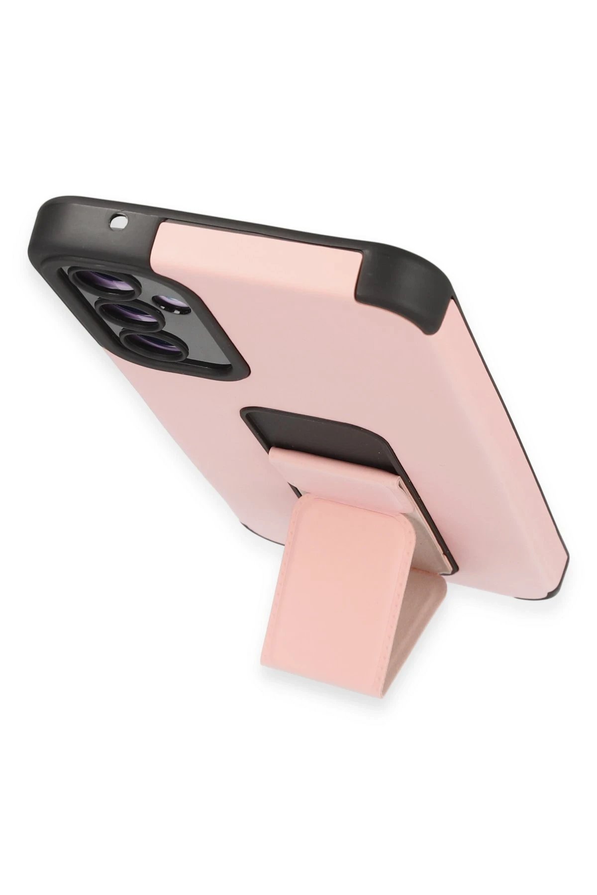 Newface Samsung Galaxy A54 5G Kılıf Mega Standlı Silikon - Pudra