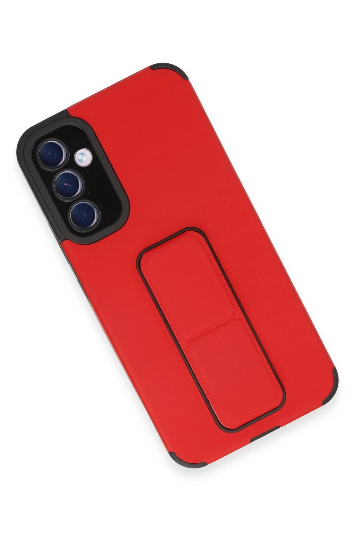 Newface Samsung Galaxy A54 5G Kılıf Mega Standlı Silikon - Kırmızı