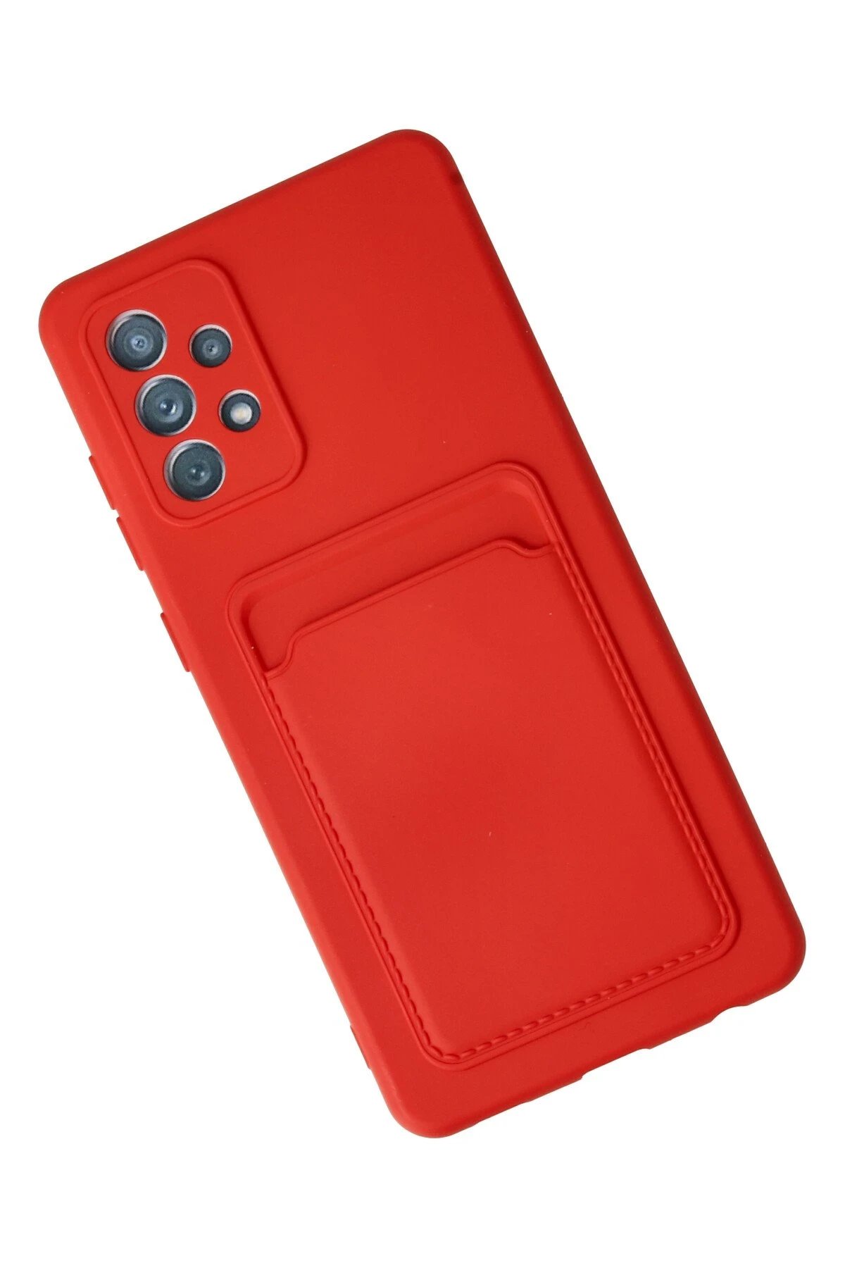 Newface Samsung Galaxy A23 4G Kılıf Kelvin Kartvizitli Silikon - Kırmızı