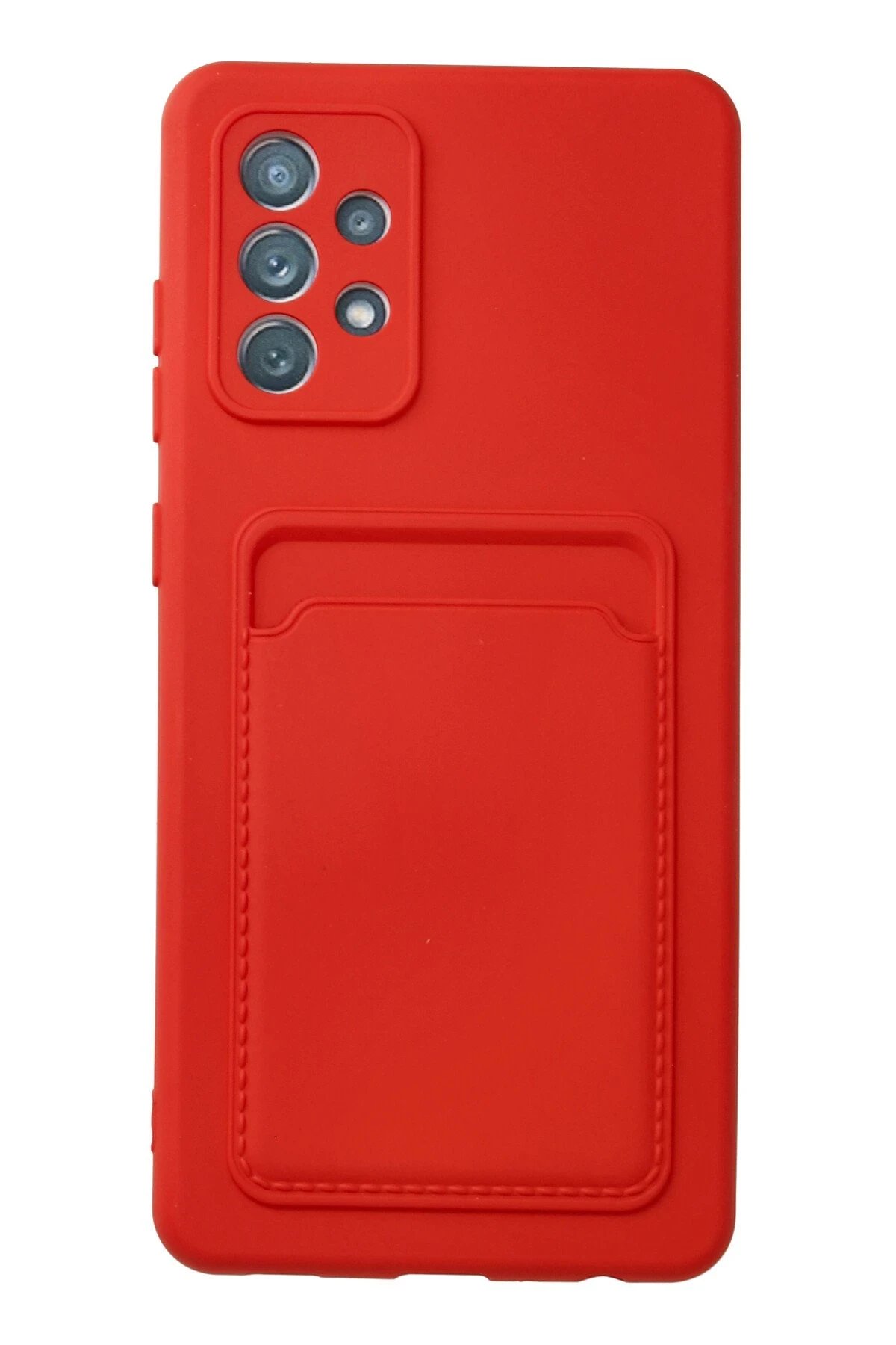 Newface Samsung Galaxy A33 5G Kılıf Kelvin Kartvizitli Silikon - Kırmızı