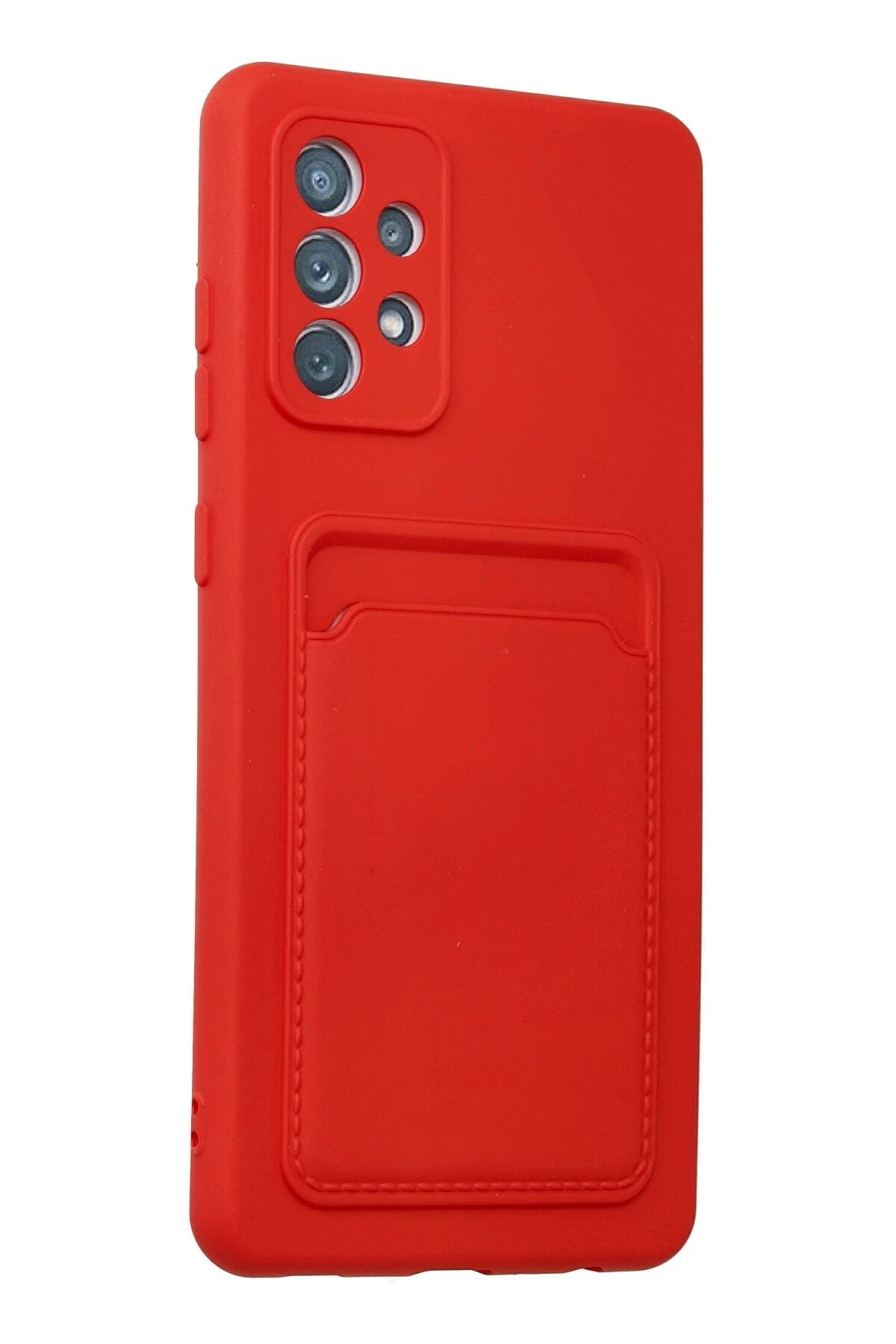 Newface Samsung Galaxy A33 5G Kılıf Kelvin Kartvizitli Silikon - Kırmızı