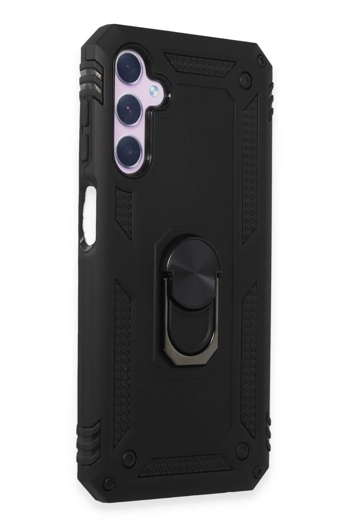 Newface Samsung Galaxy A14 4G Kılıf Sofya Yüzüklü Silikon Kapak - Siyah