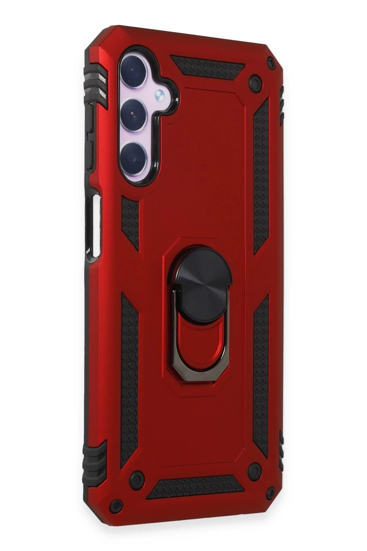 Newface Samsung Galaxy A14 4G Kılıf Sofya Yüzüklü Silikon Kapak - Kırmızı