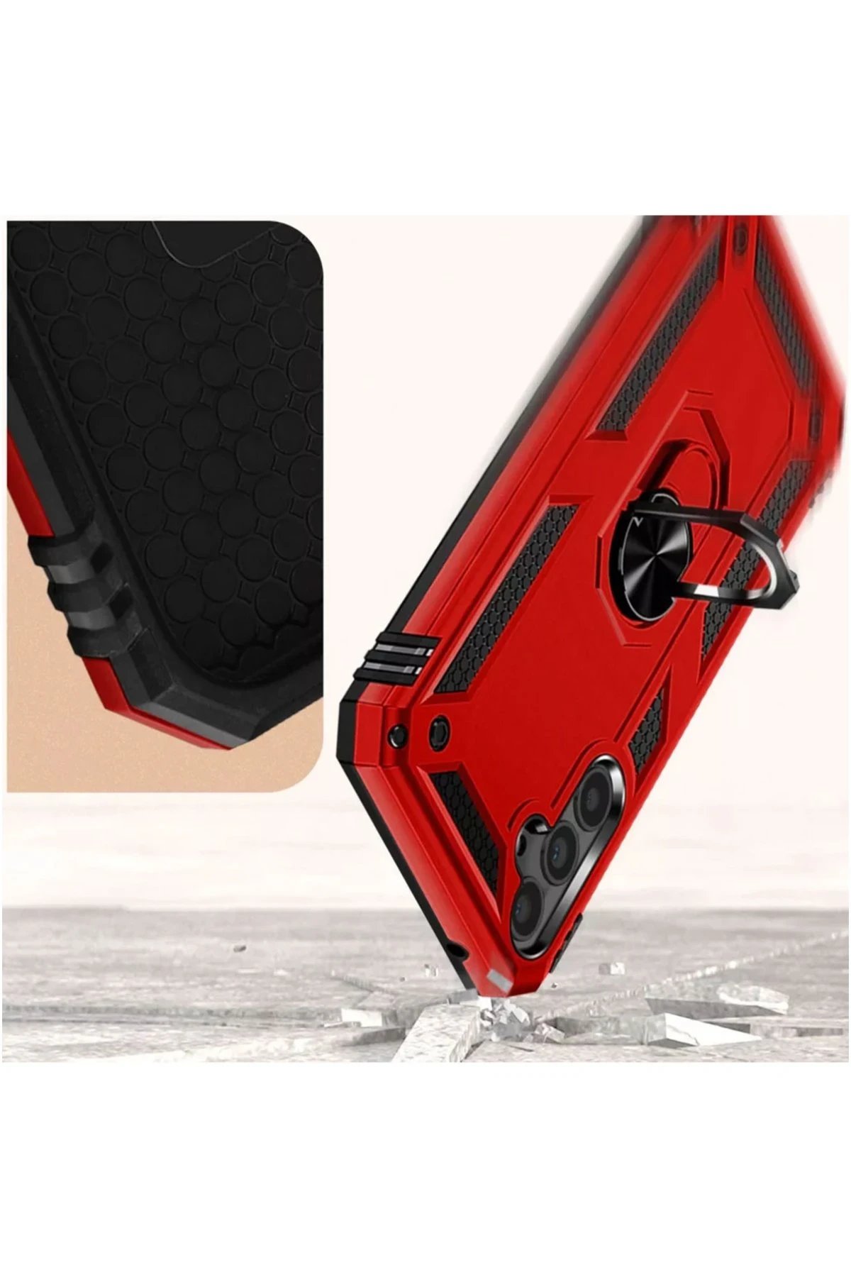 Newface Samsung Galaxy A54 5G Kılıf Sofya Yüzüklü Silikon Kapak - Rose