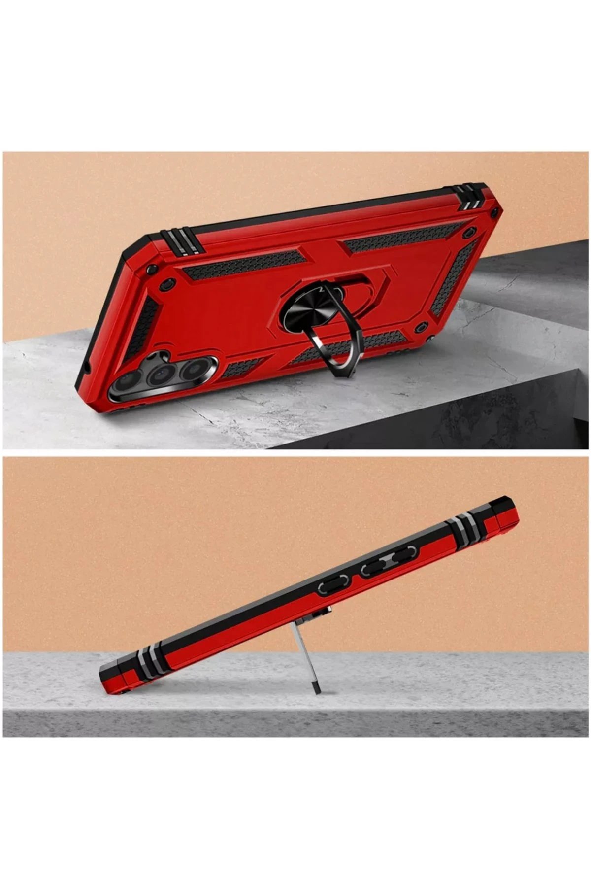 Newface Samsung Galaxy A54 5G Kılıf Sofya Yüzüklü Silikon Kapak - Rose