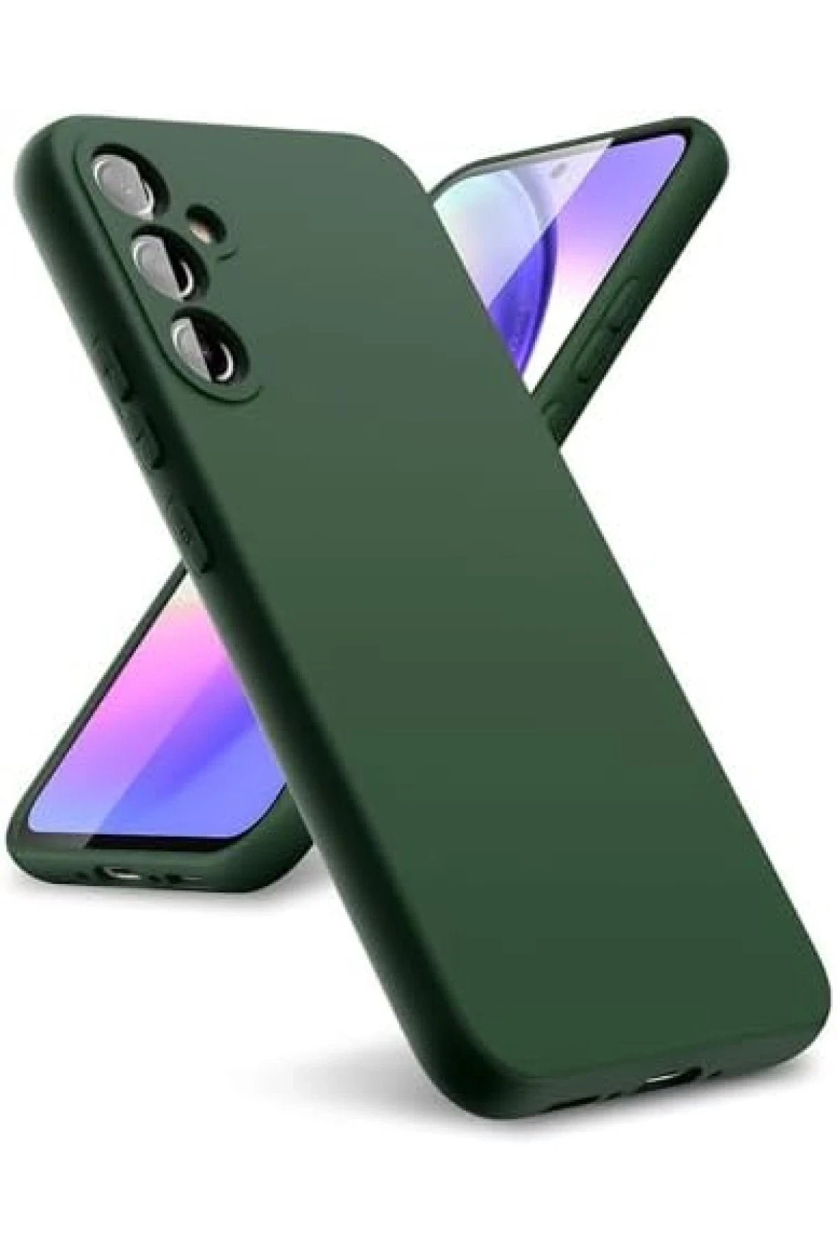 Newface Samsung Galaxy A24 4G Kılıf First Silikon - Koyu Yeşil