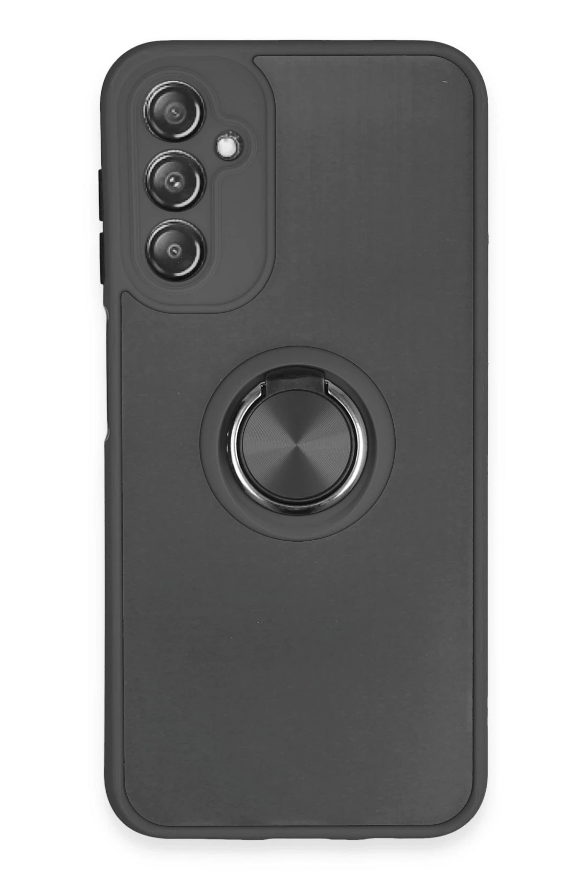 Newface Samsung Galaxy A14 4G Kılıf Montreal Yüzüklü Silikon Kapak - Siyah