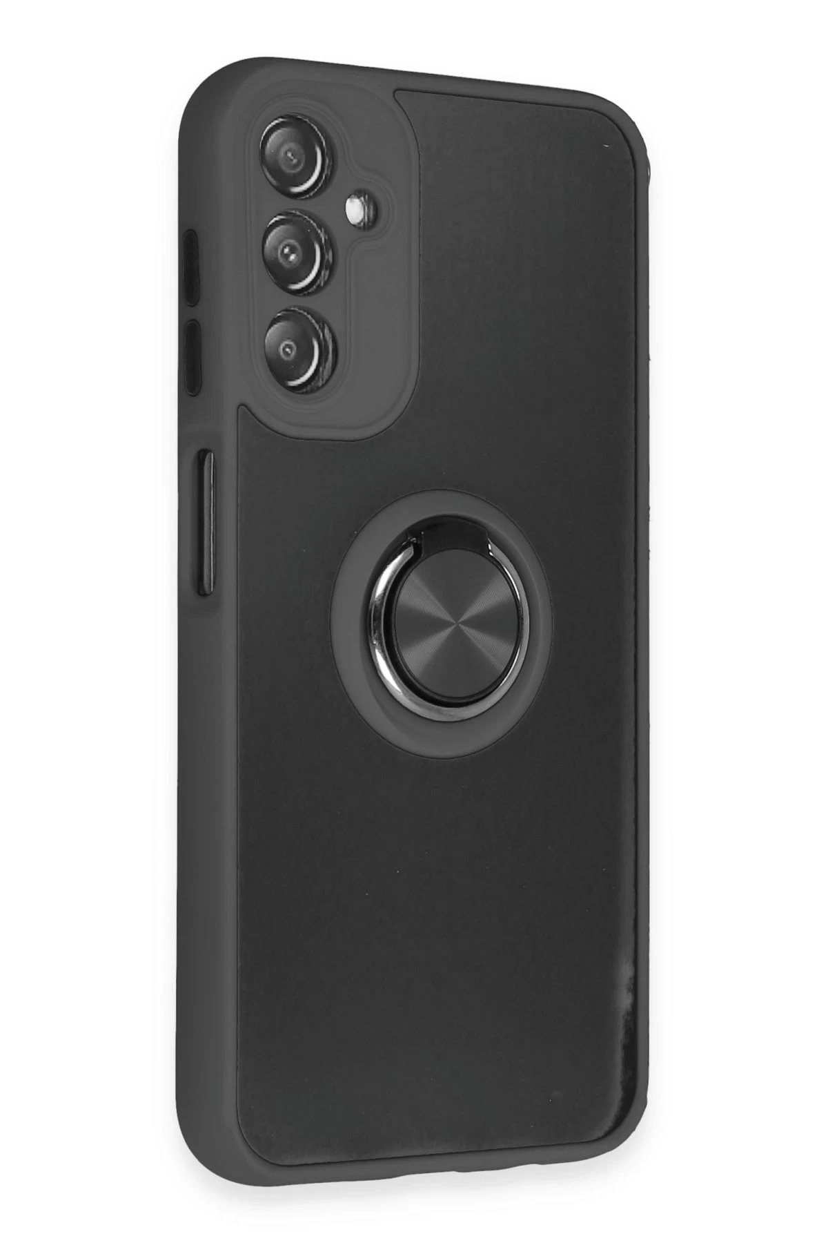 Newface Samsung Galaxy A14 4G Kılıf Montreal Yüzüklü Silikon Kapak - Siyah