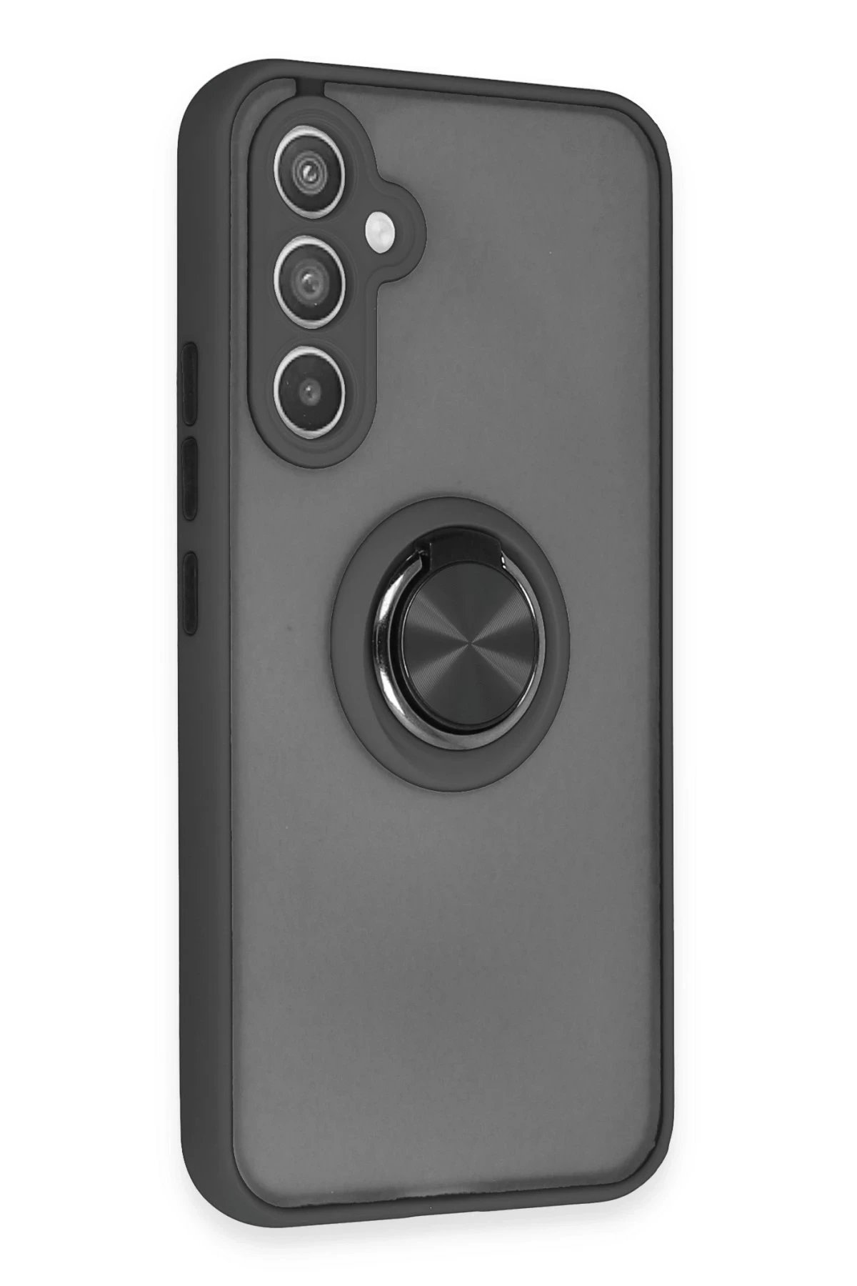 Newface Samsung Galaxy A34 5G Kılıf Montreal Yüzüklü Silikon Kapak - Siyah