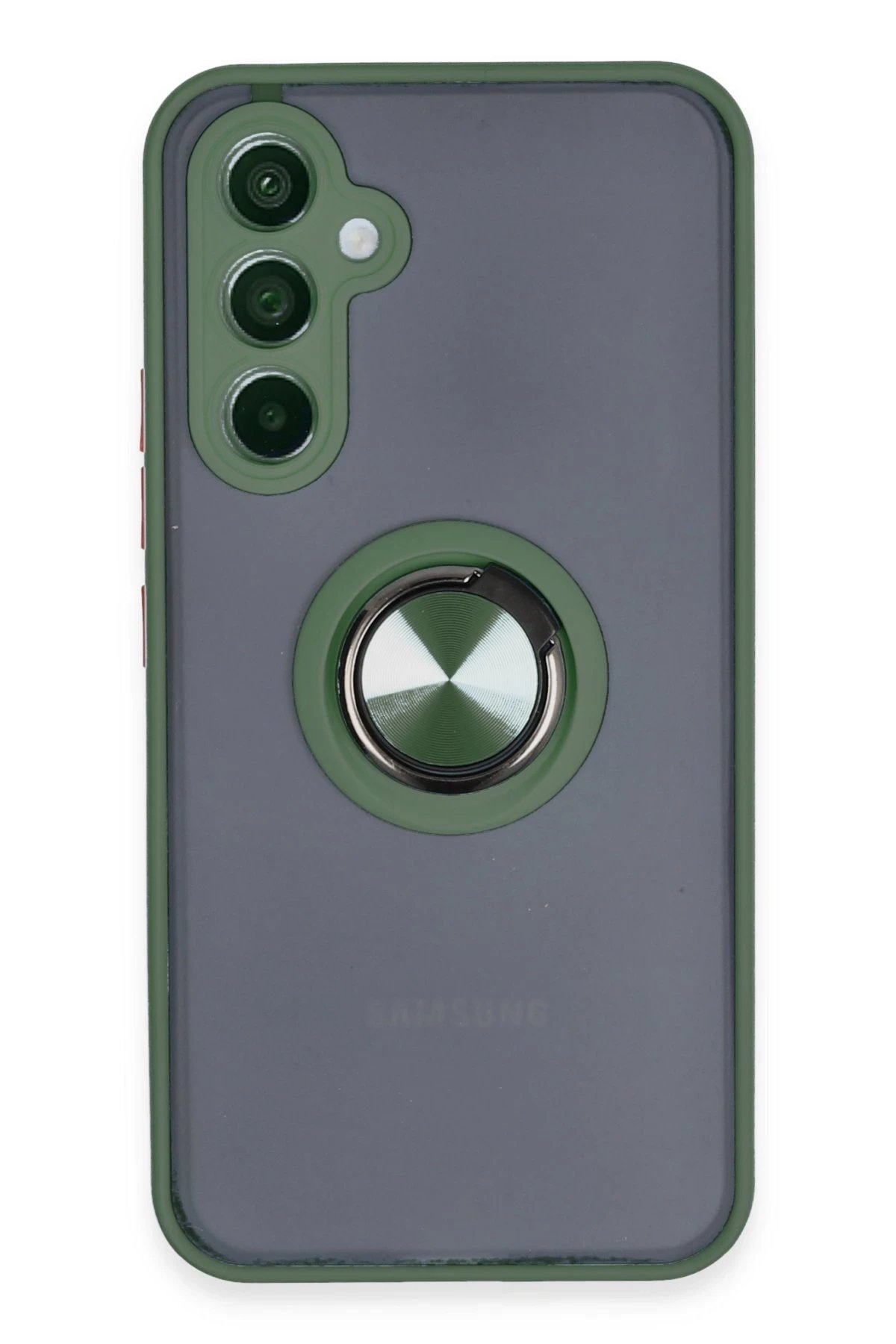 Newface Samsung Galaxy A34 5G Kılıf Montreal Yüzüklü Silikon Kapak - Yeşil