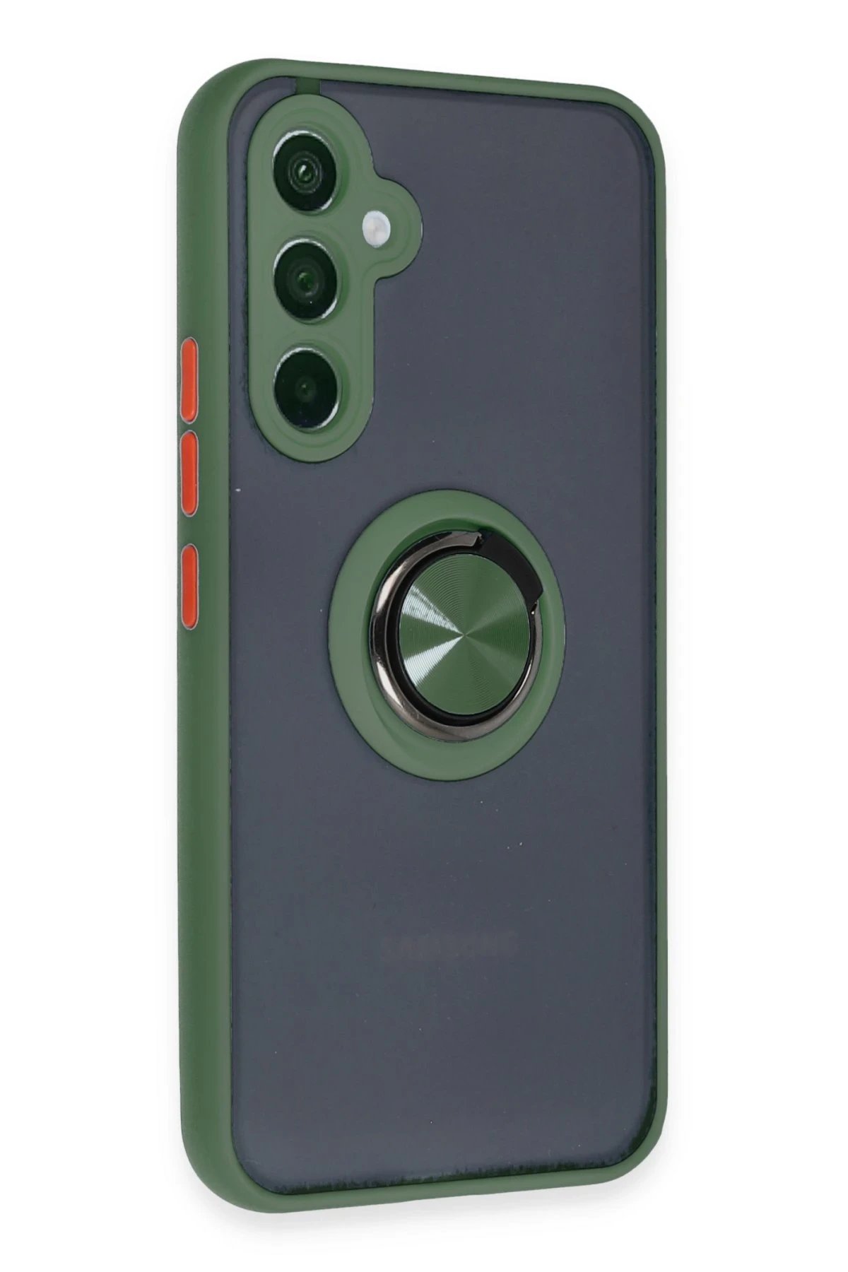 Newface Samsung Galaxy A34 5G Kılıf Montreal Yüzüklü Silikon Kapak - Yeşil