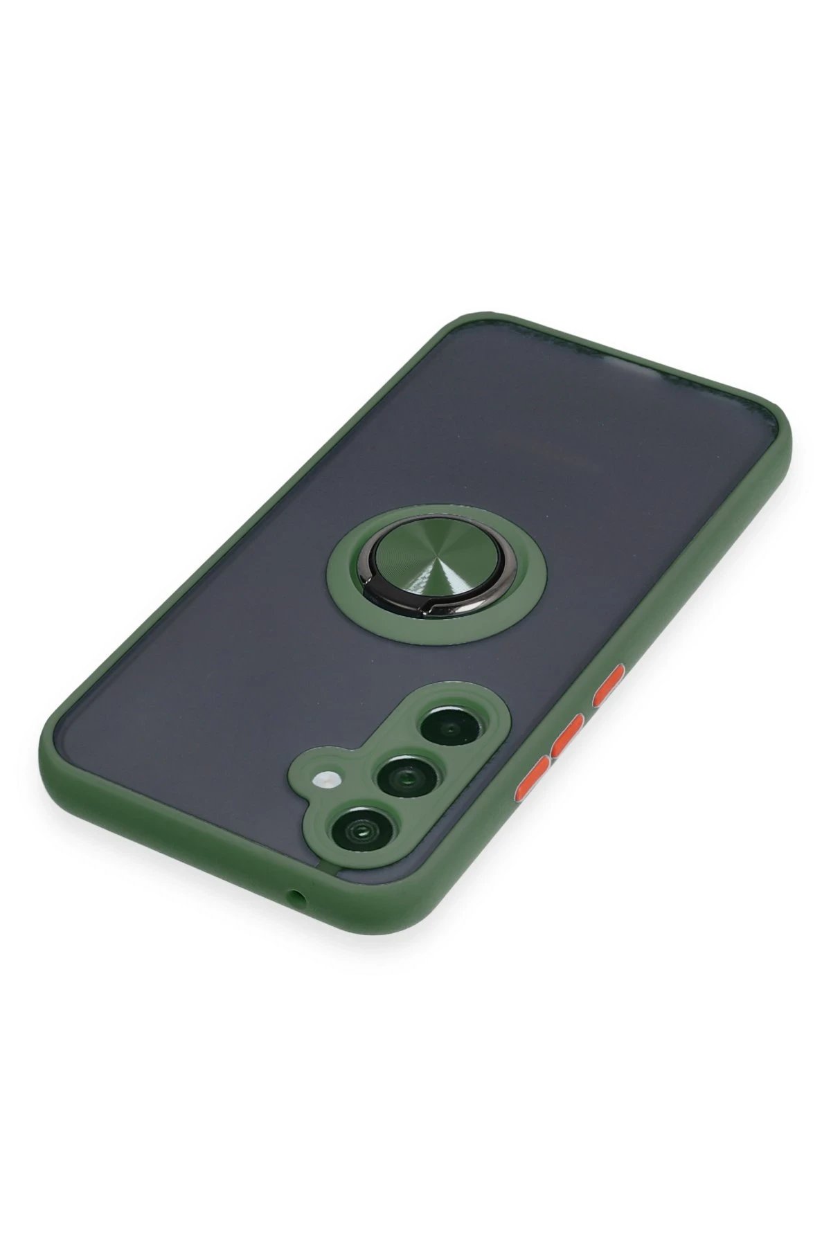 Newface Samsung Galaxy A34 5G Kılıf Montreal Yüzüklü Silikon Kapak - Yeşil