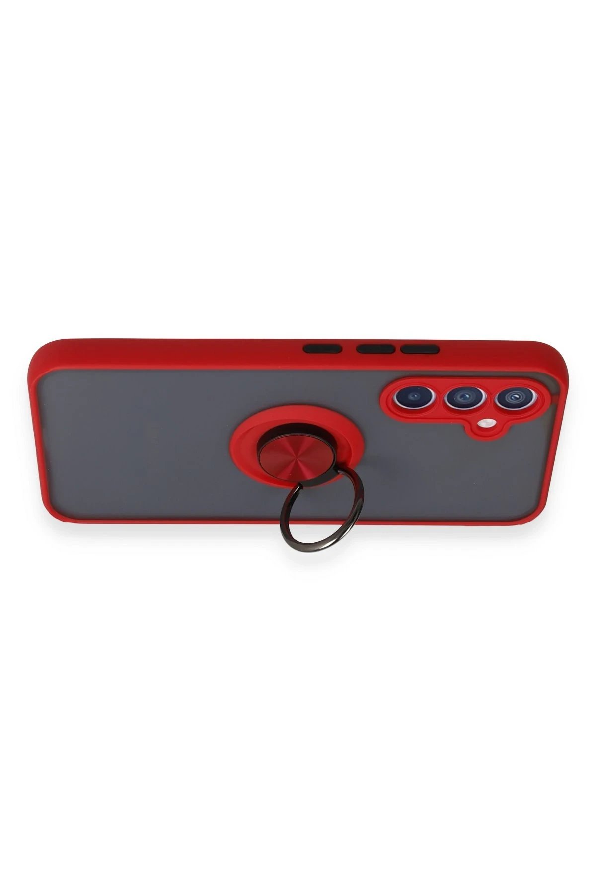 Newface Samsung Galaxy A34 5G Kılıf Montreal Yüzüklü Silikon Kapak - Kırmızı