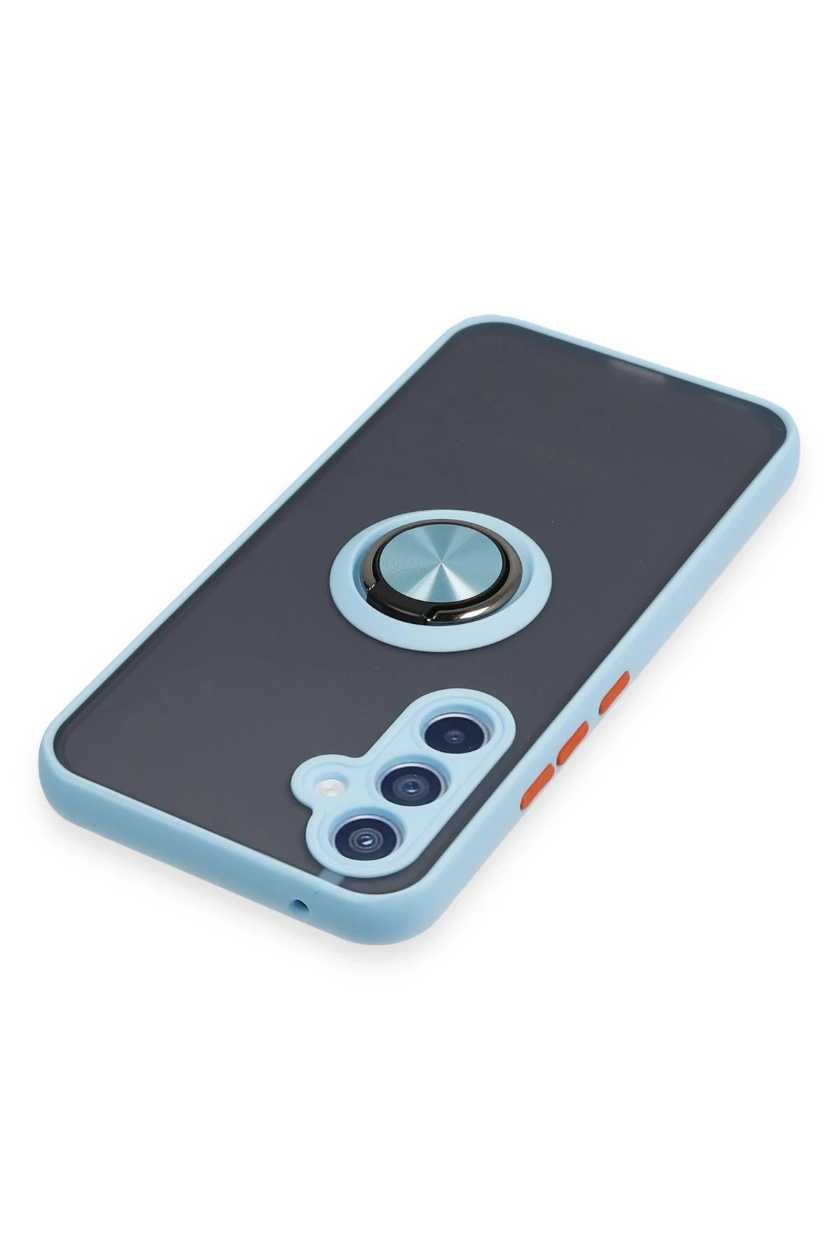 Newface Samsung Galaxy A54 5G Kılıf Montreal Yüzüklü Silikon Kapak - Buz Mavi