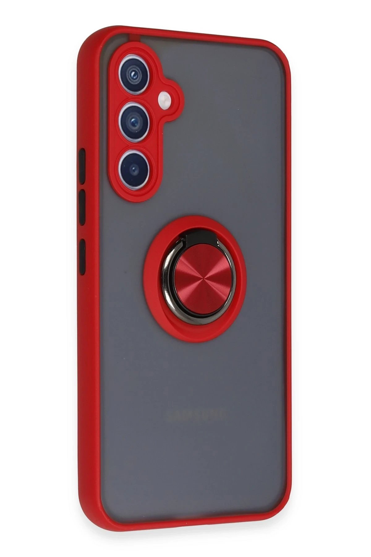 Newface Samsung Galaxy A54 5G Kılıf Montreal Yüzüklü Silikon Kapak - Kırmızı