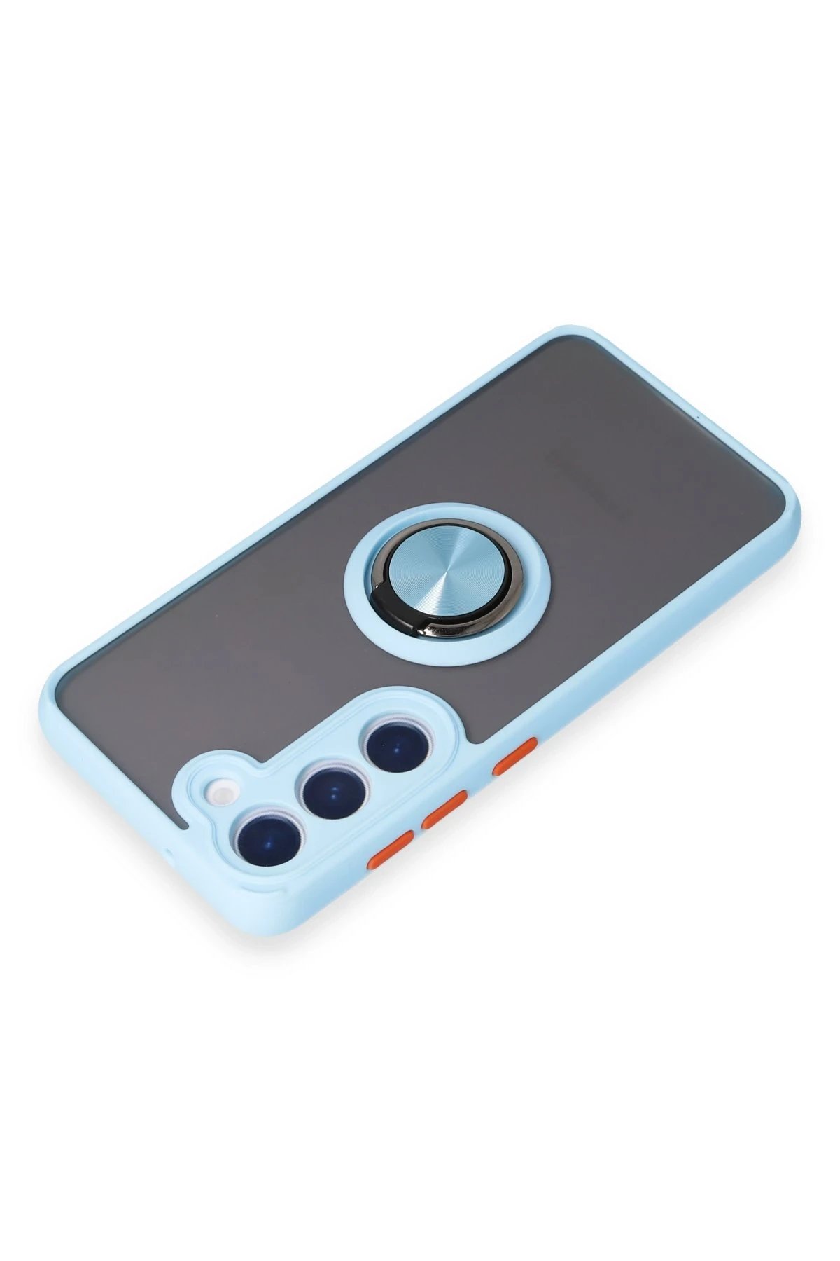 Newface Samsung Galaxy S23 Kılıf Montreal Yüzüklü Silikon Kapak - Buz Mavi