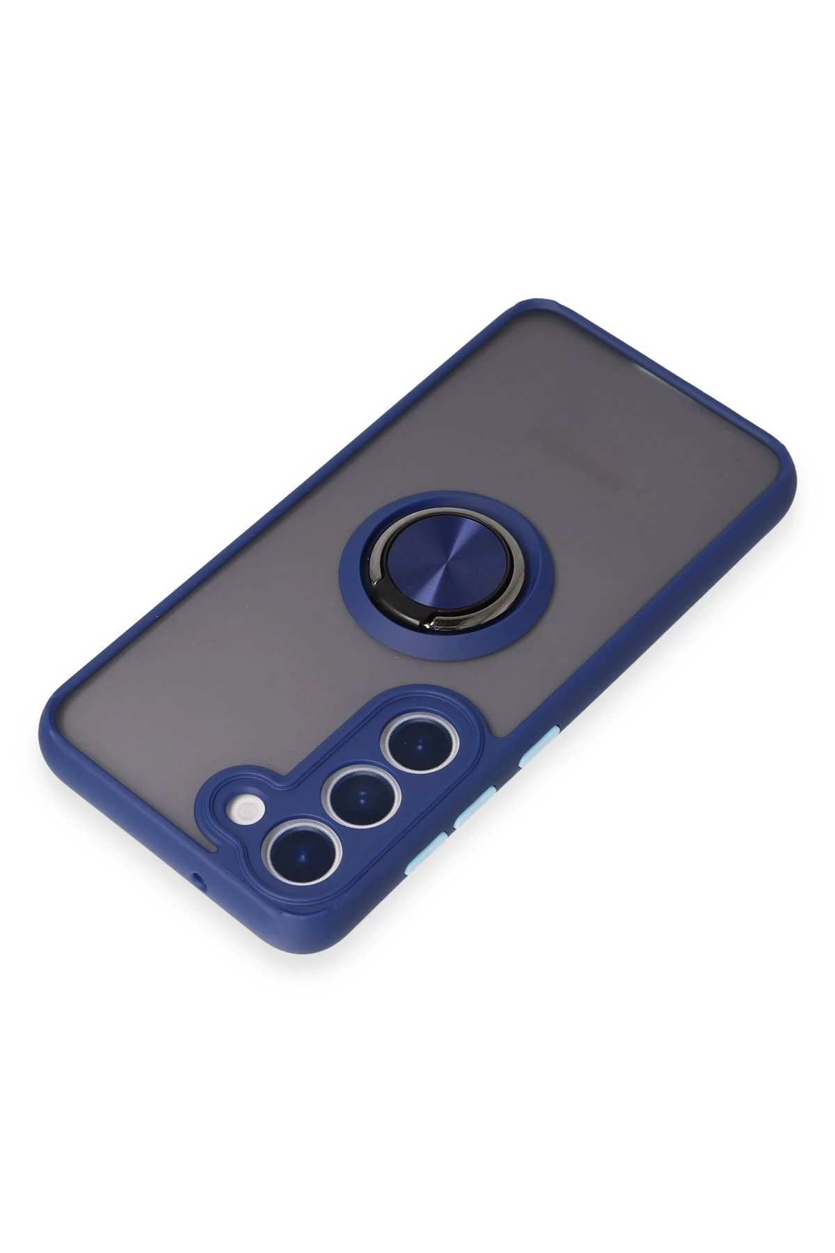 Newface Samsung Galaxy S23 Kılıf Montreal Yüzüklü Silikon Kapak - Lacivert