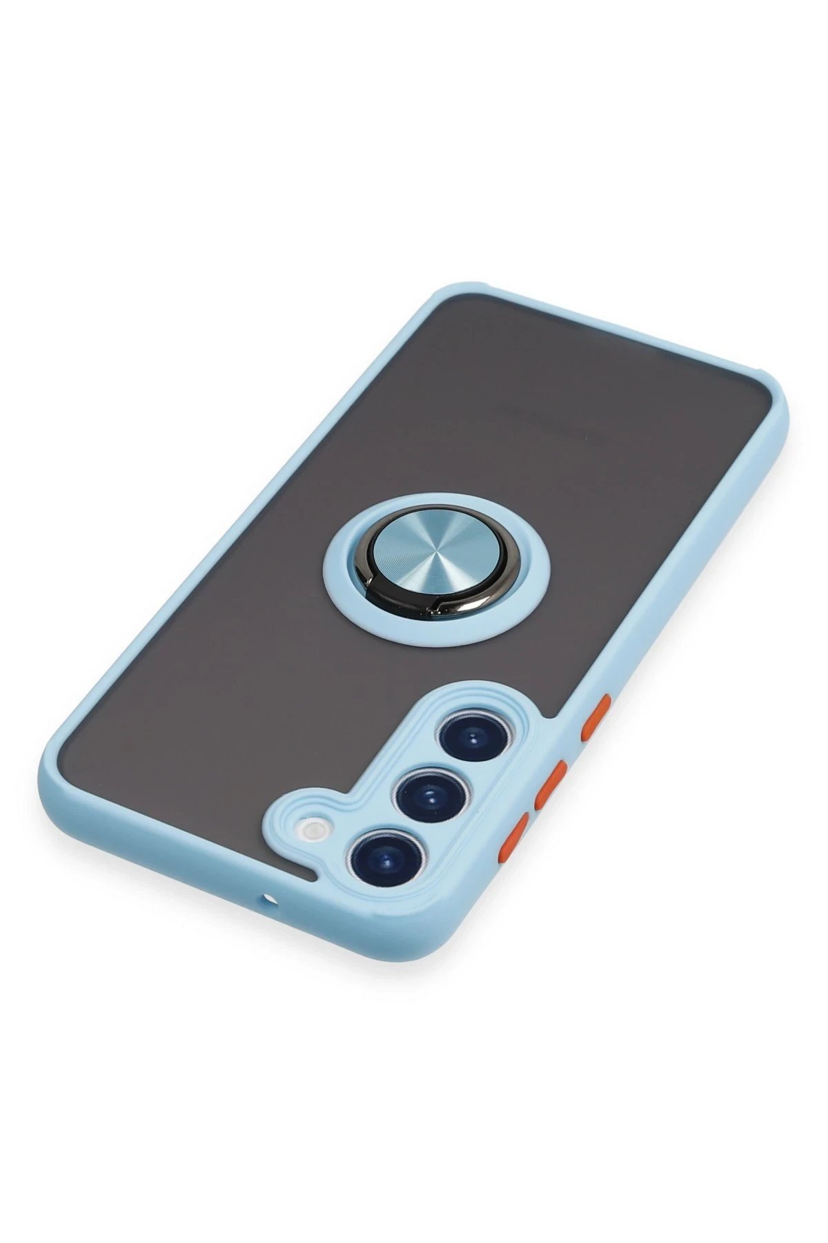 Newface Samsung Galaxy S23 Plus Kılıf Montreal Yüzüklü Silikon Kapak - Buz Mavi