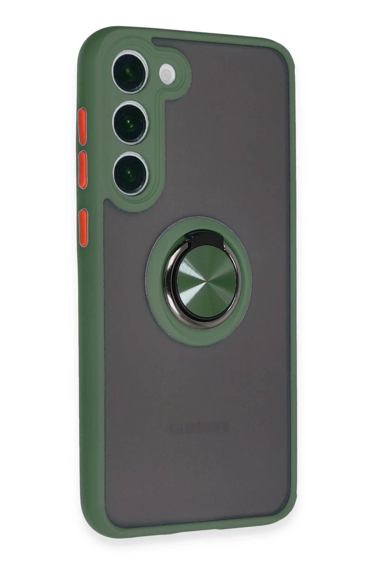 Newface Samsung Galaxy S23 Plus Kılıf Montreal Yüzüklü Silikon Kapak - Yeşil