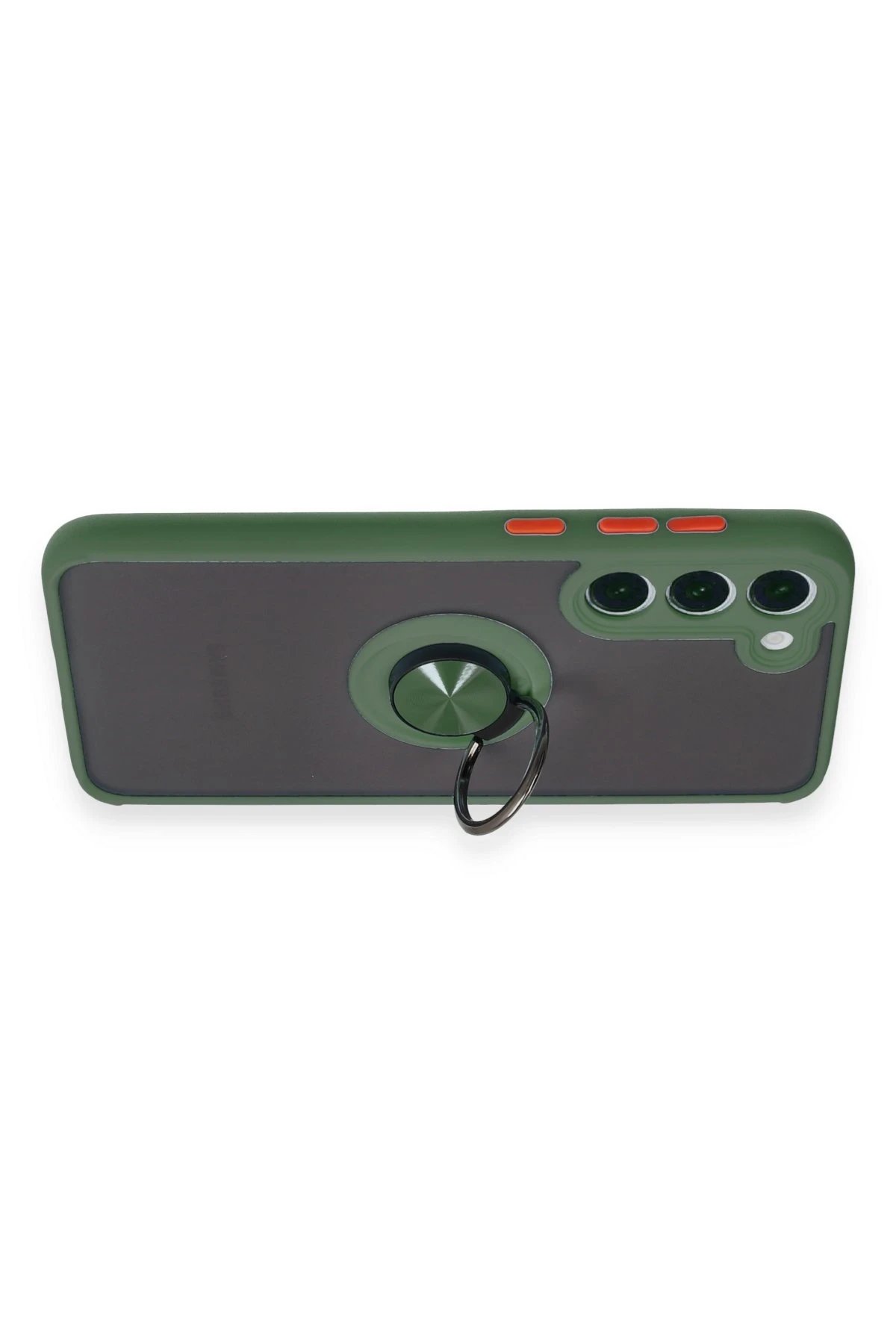 Newface Samsung Galaxy S23 Plus Kılıf Montreal Yüzüklü Silikon Kapak - Yeşil