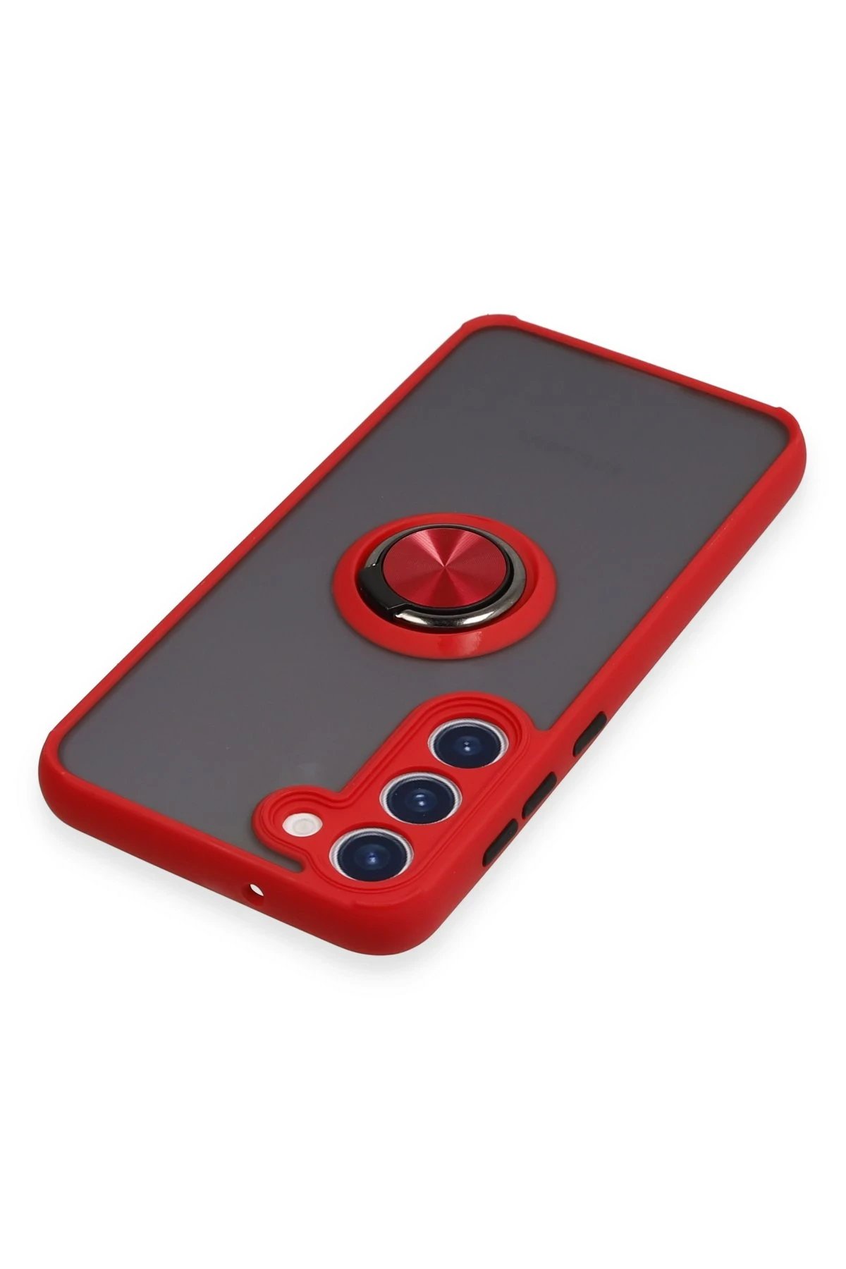 Newface Samsung Galaxy S23 Plus Kılıf Montreal Yüzüklü Silikon Kapak - Kırmızı