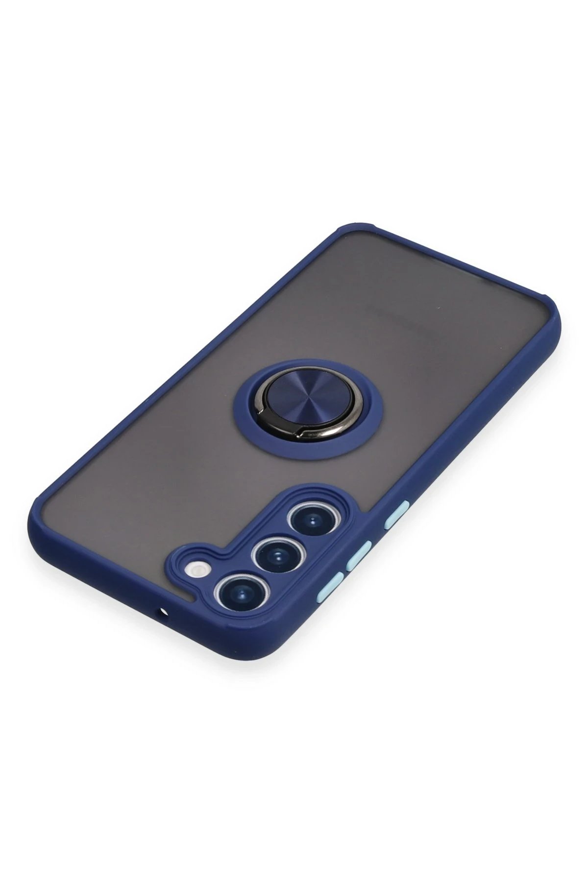 Newface Samsung Galaxy S23 Plus Kılıf Montreal Yüzüklü Silikon Kapak - Lacivert