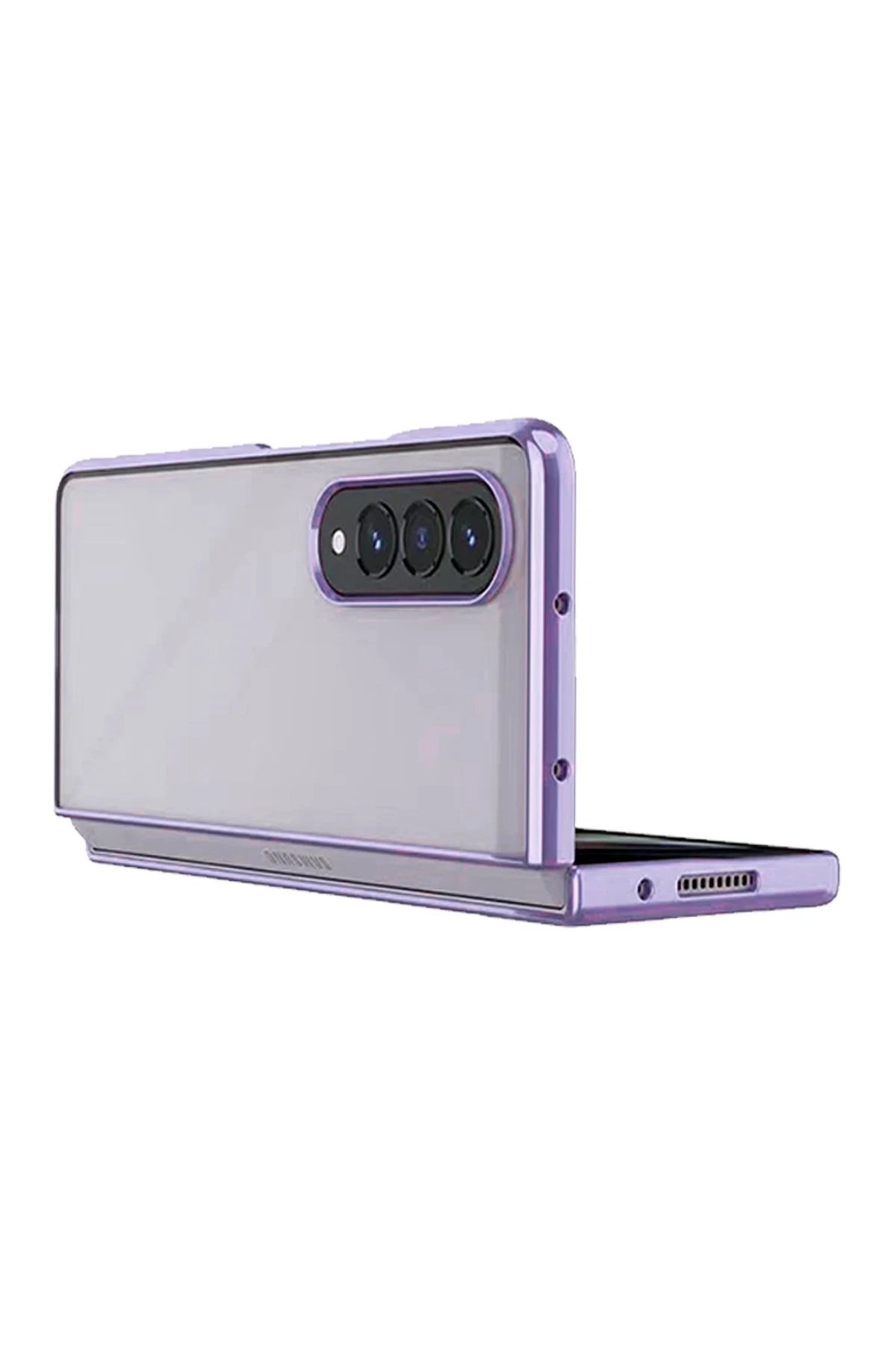 Newface Samsung Galaxy Z Fold 3 Kılıf Fold Element Kapak - Mor