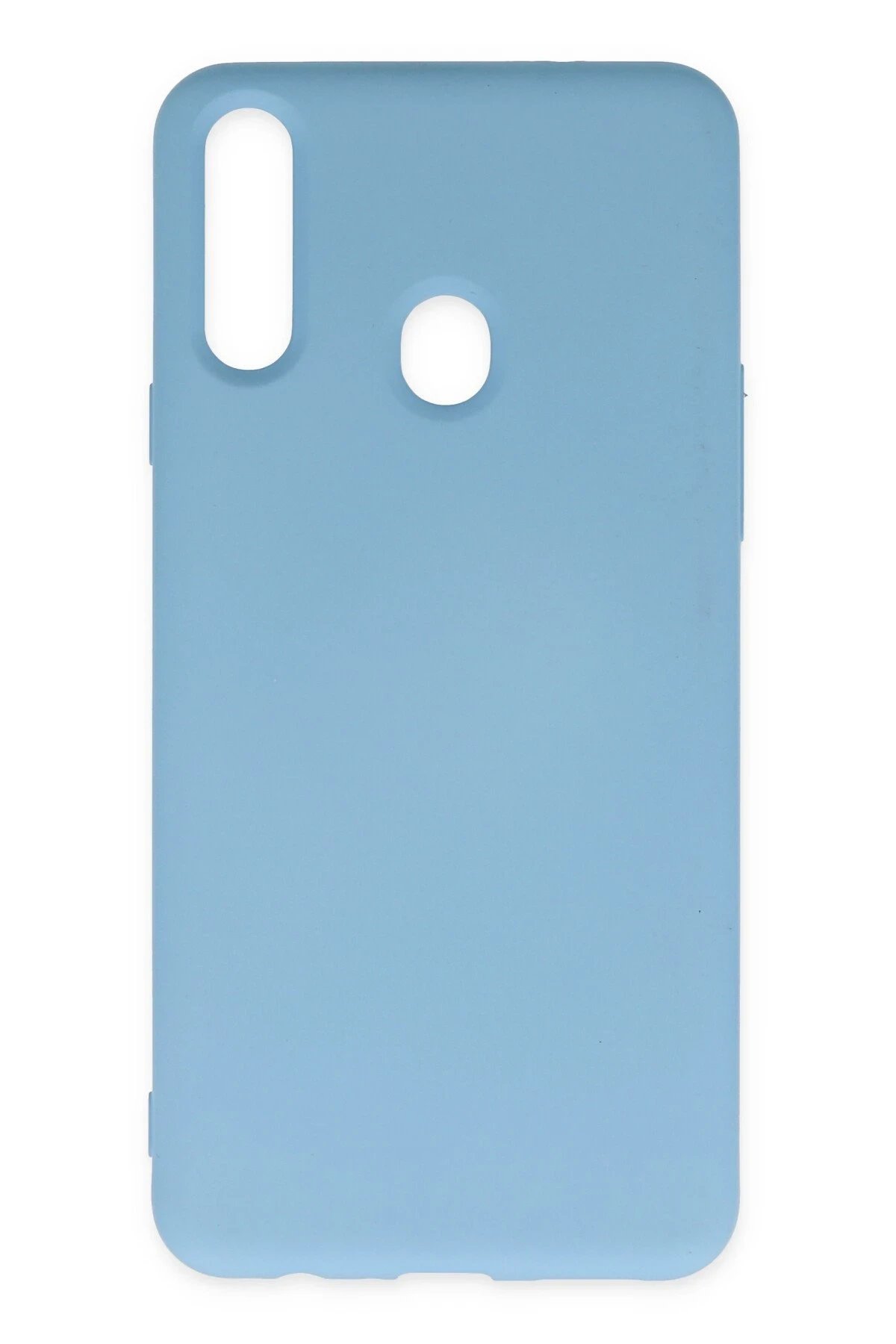 Newface Samsung Galaxy A20S Kılıf Nano içi Kadife Silikon - Mavi