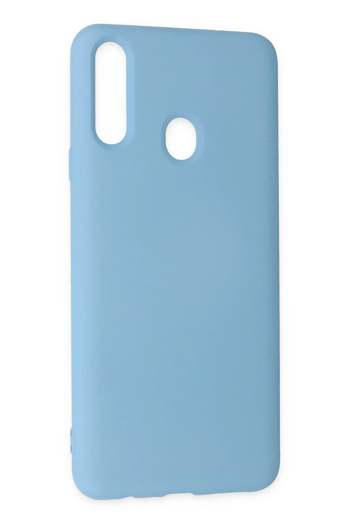 Newface Samsung Galaxy A20S Kılıf Nano içi Kadife Silikon - Mavi