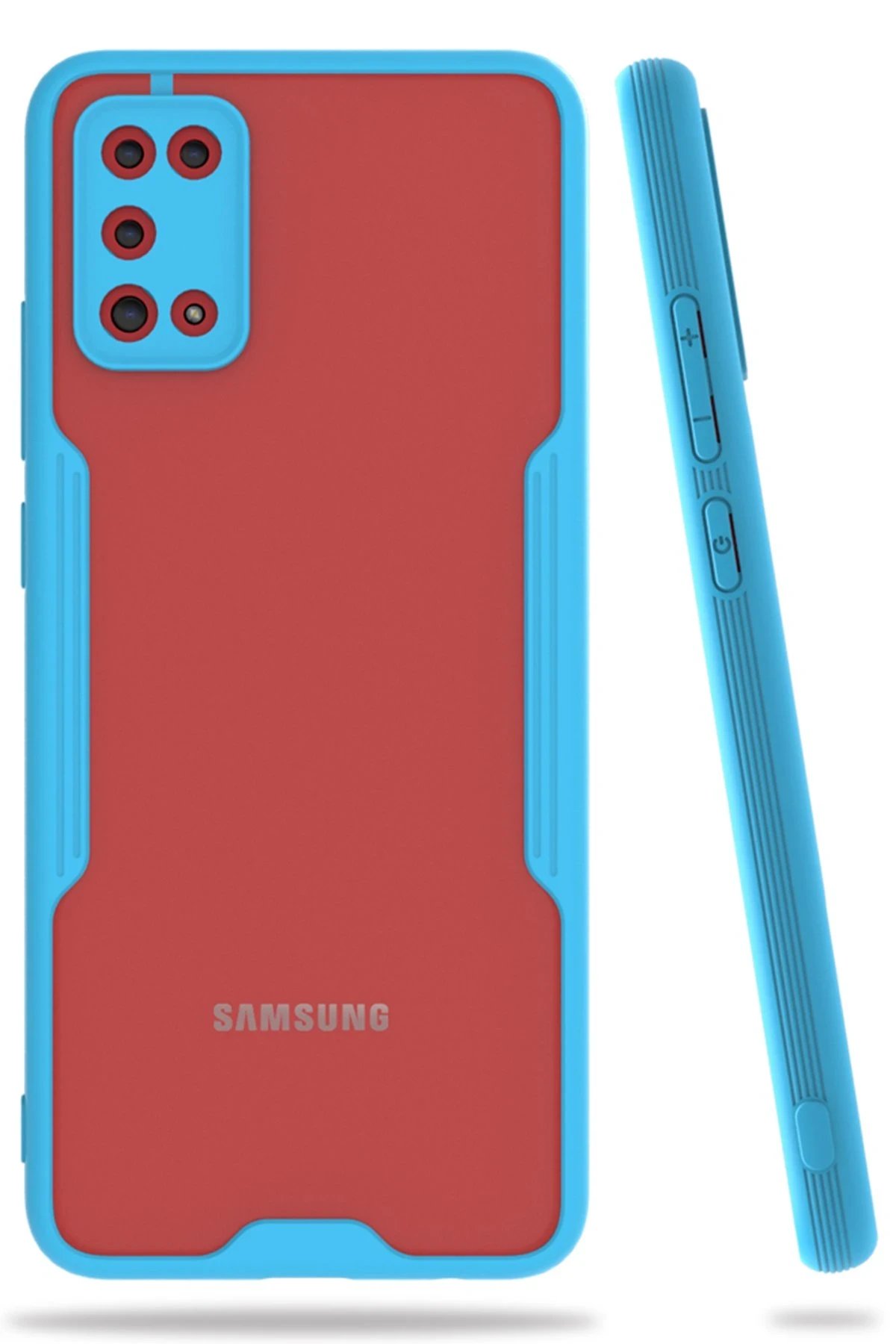 Newface Samsung Galaxy A02S Kılıf Platin Silikon - Mavi