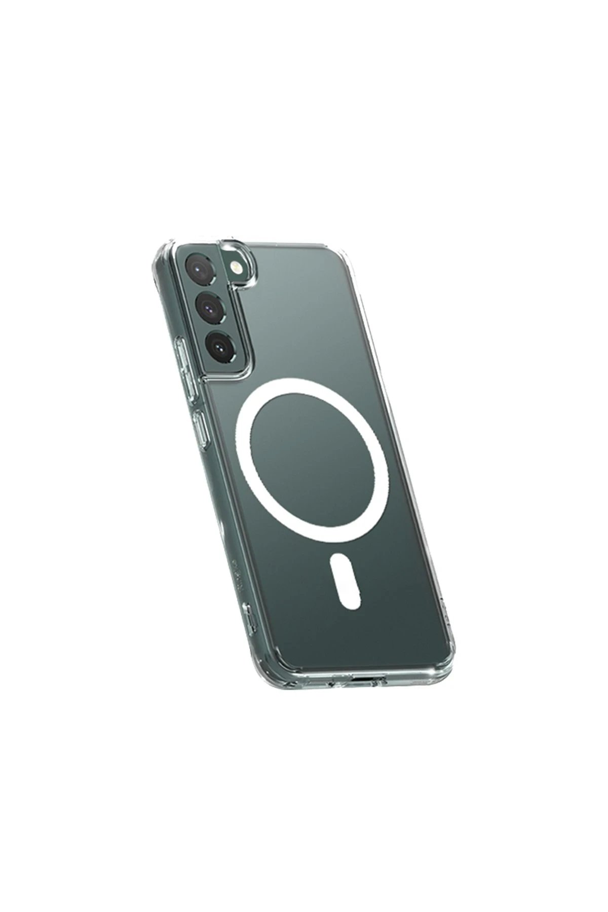 Newface Samsung Galaxy S22 Plus Kılıf Magneticsafe Şeffaf Silikon - Şeffaf