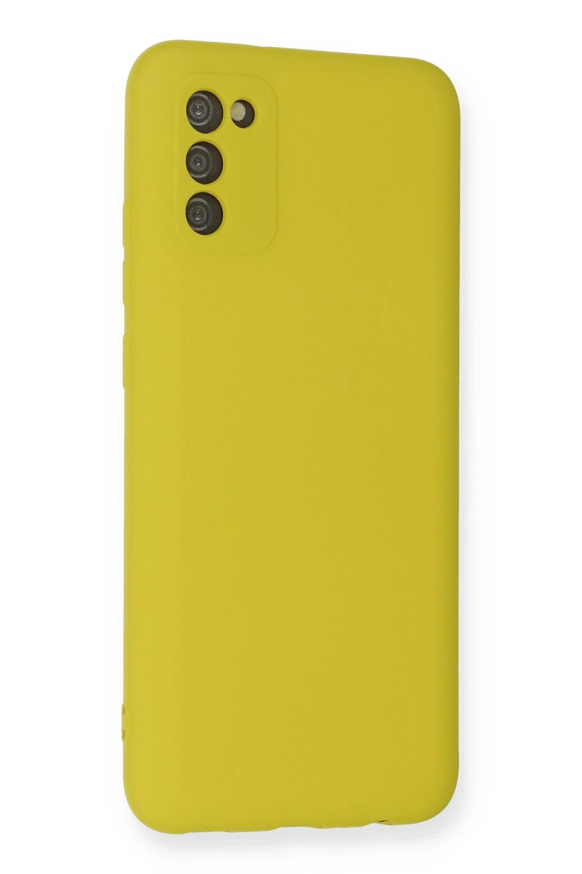 Newface Samsung Galaxy A02S Kılıf Nano içi Kadife Silikon - Sarı