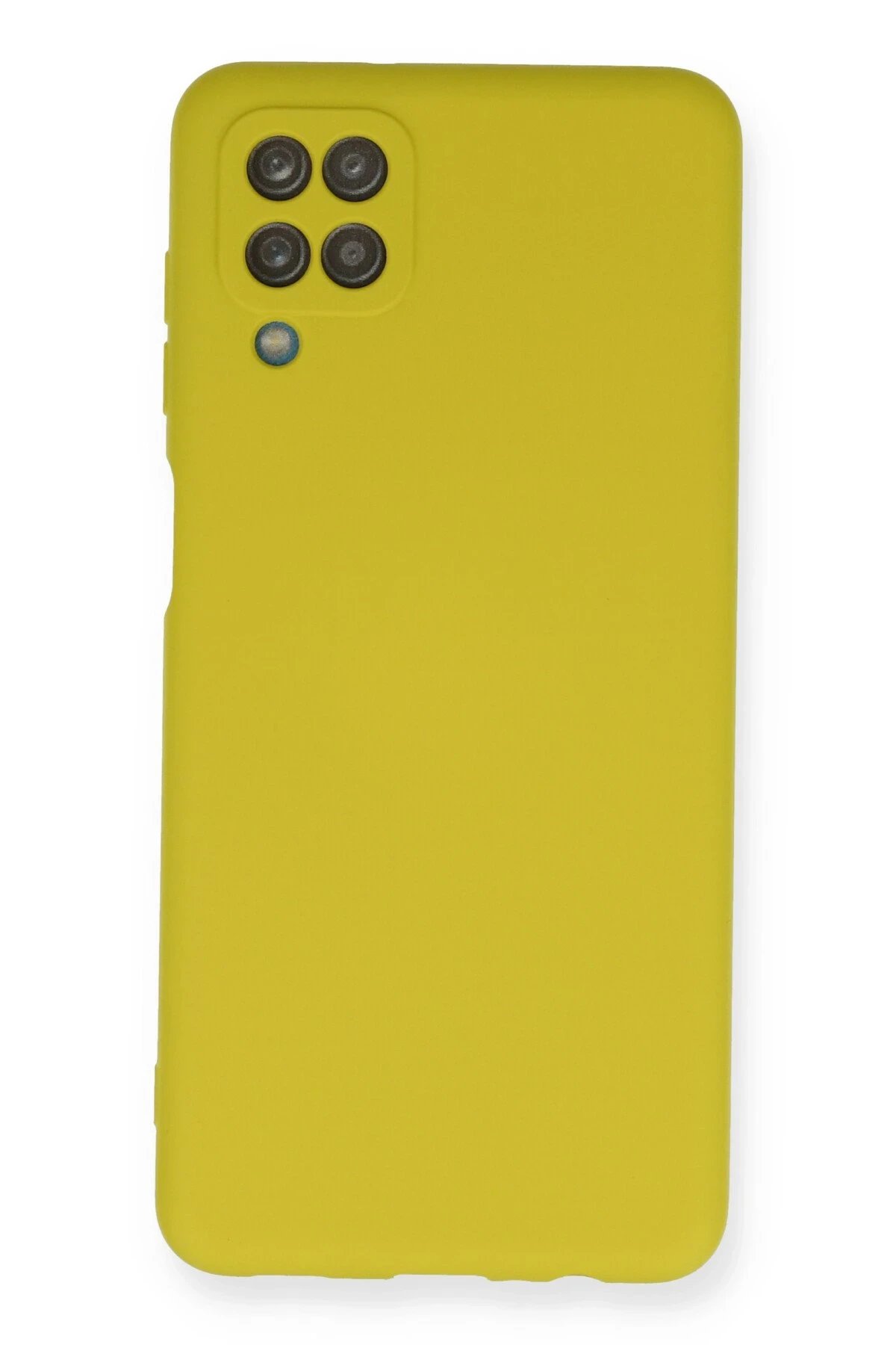 Newface Samsung Galaxy A12 Kılıf Nano içi Kadife Silikon - Sarı